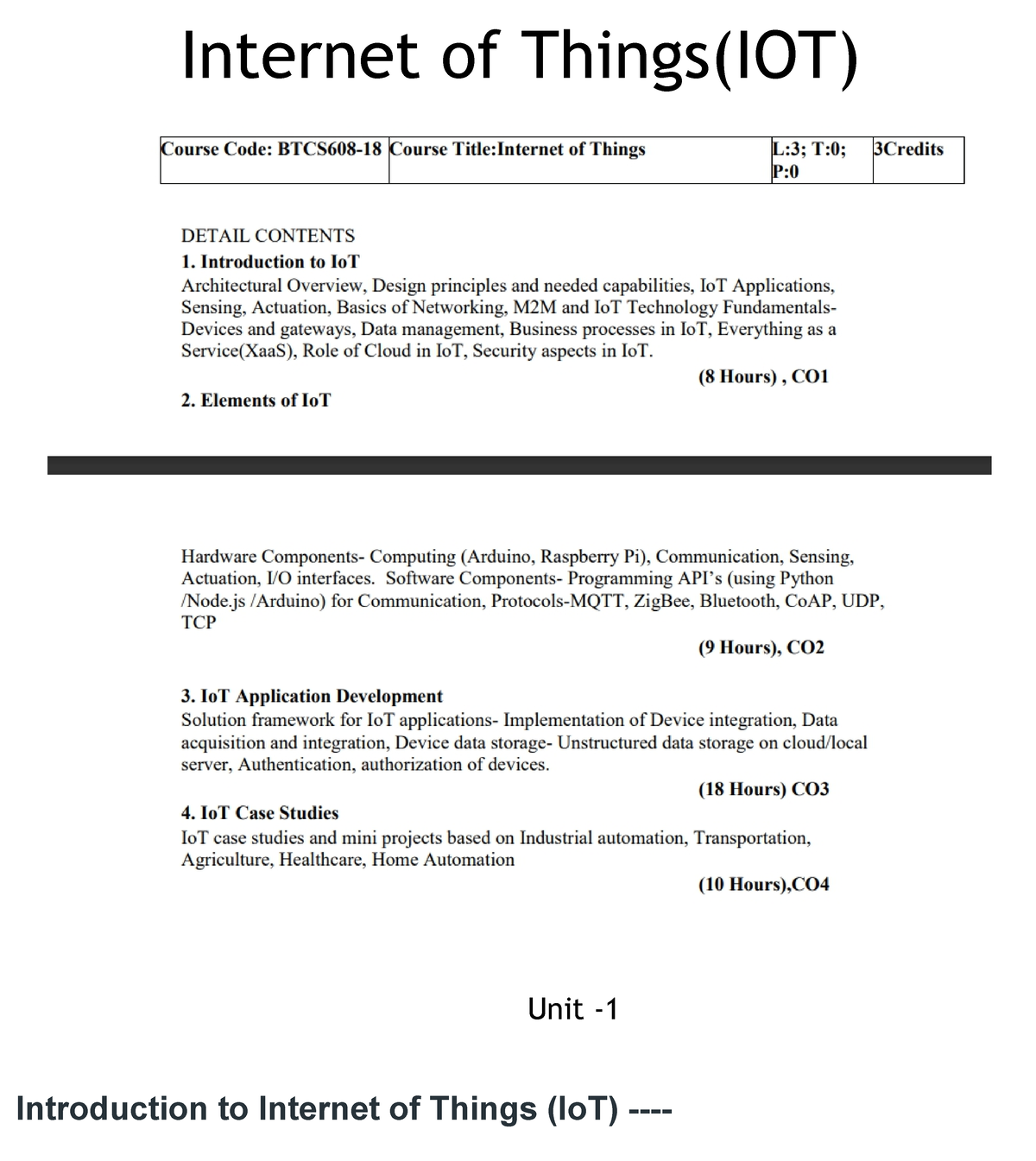 Internet Of Things Notes - Internet Of Things(IOT) Unit - Introduction ...