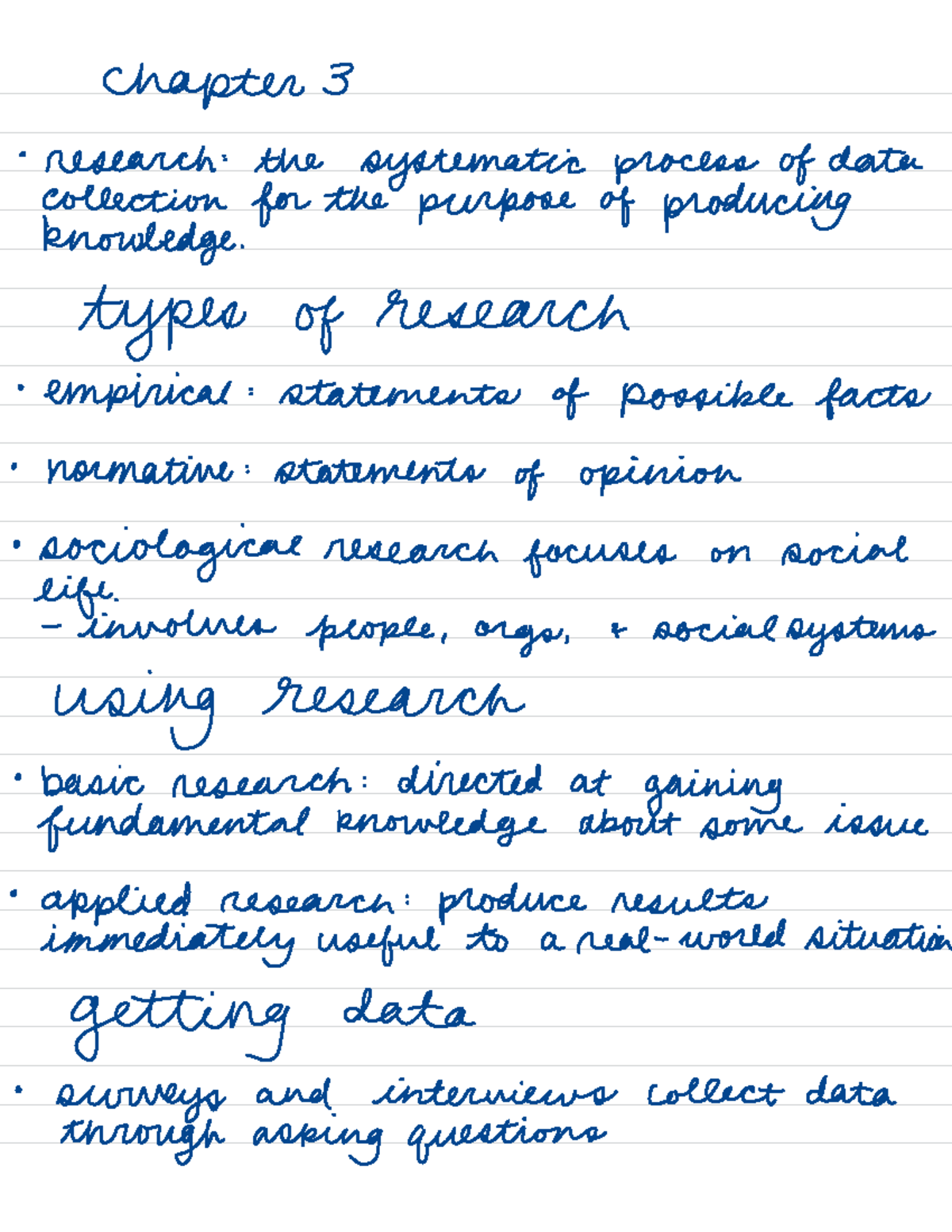Introductory Sociology (SYG 1000) Ch 3 Types of Research Chapter 3
