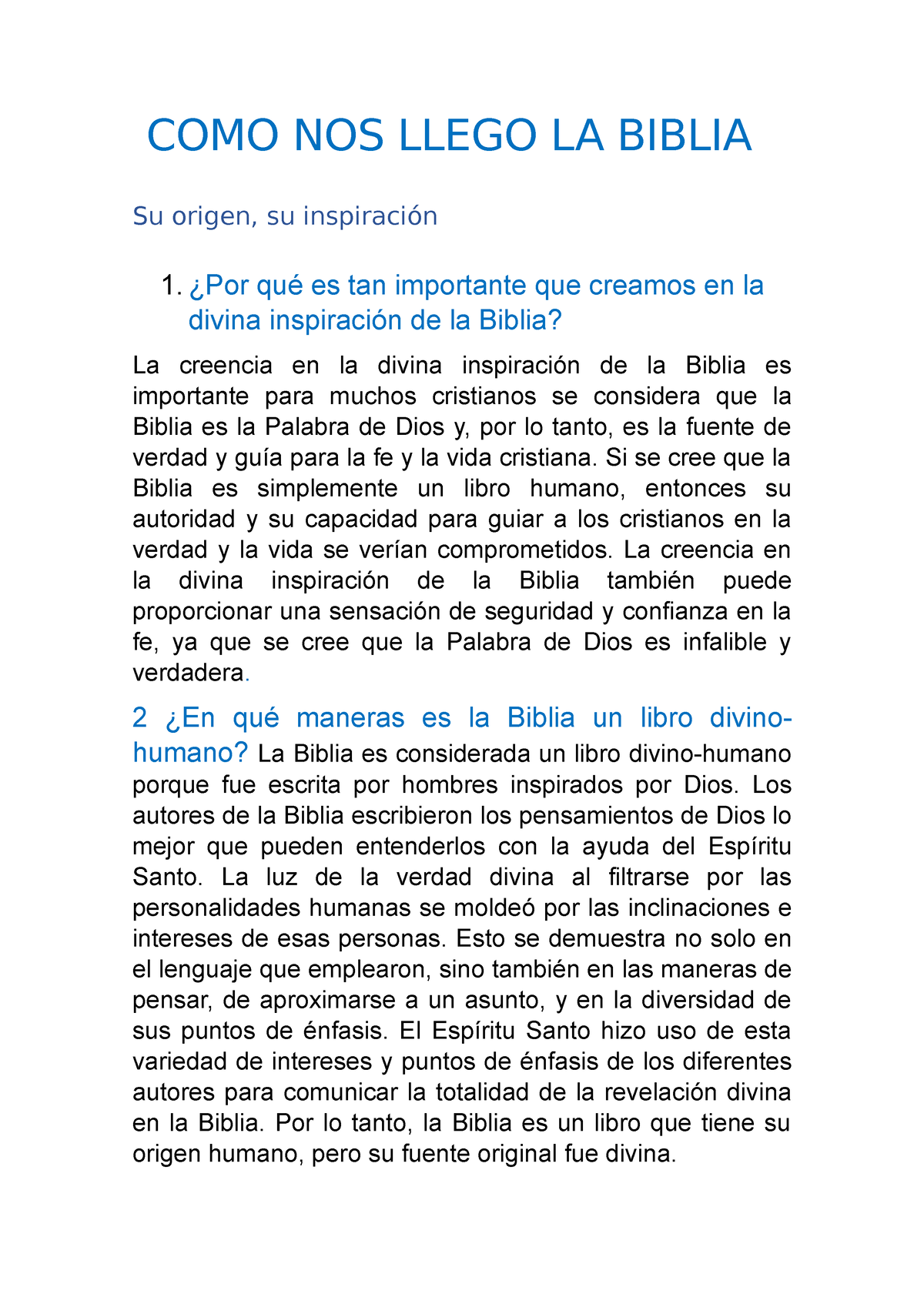 CÓMO NOS LLEGÓ LA BIBLIA?