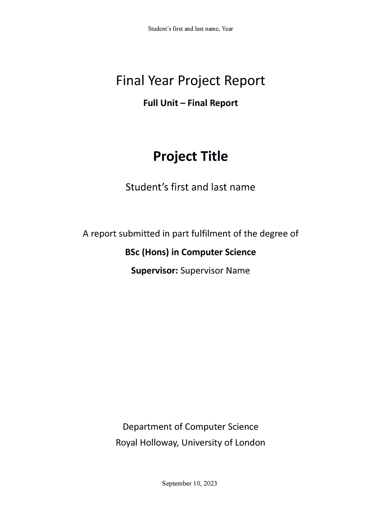 Project final report template - Student’s first and last name, Year ...