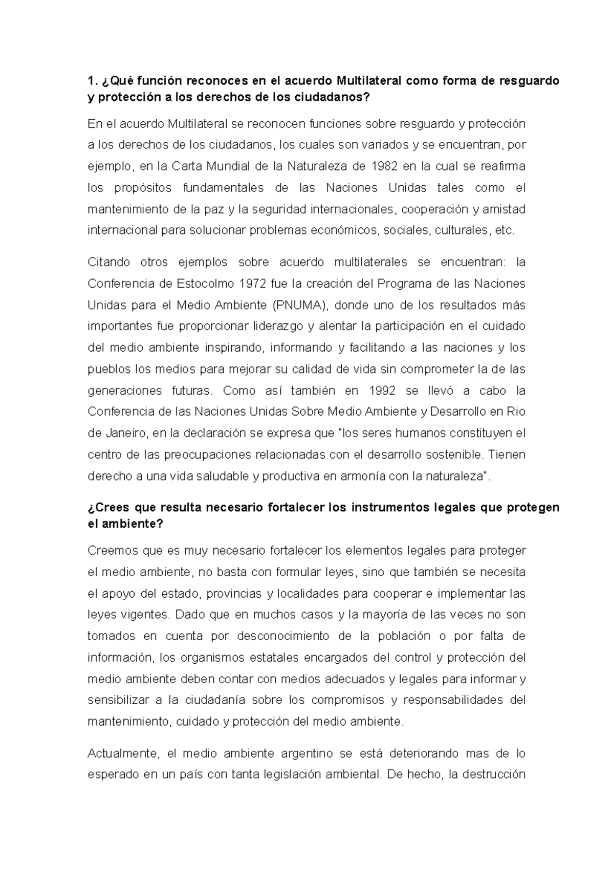 Ambiental TP 3 punto 1 - ¿Qué función reconoces en el acuerdo ...
