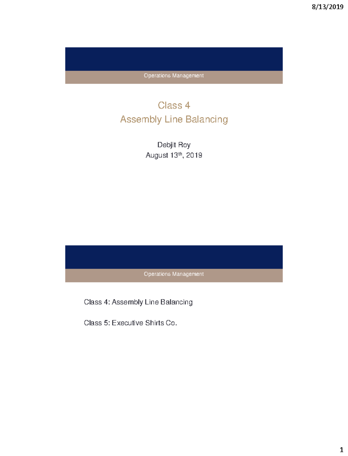 Session 4 Assembly Line Assembly Line Balancing Operations