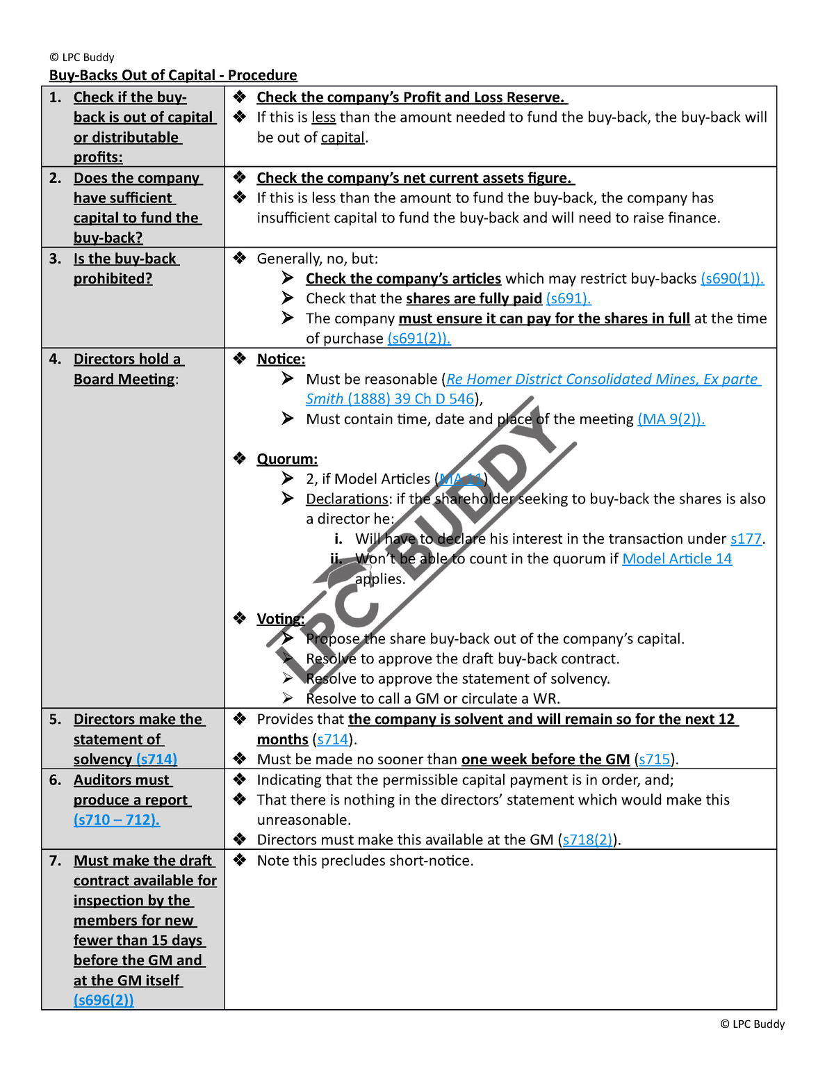 9. Buy-Back Out of Capital Procedure - © LPC Buddy Buy-Backs Out of ...