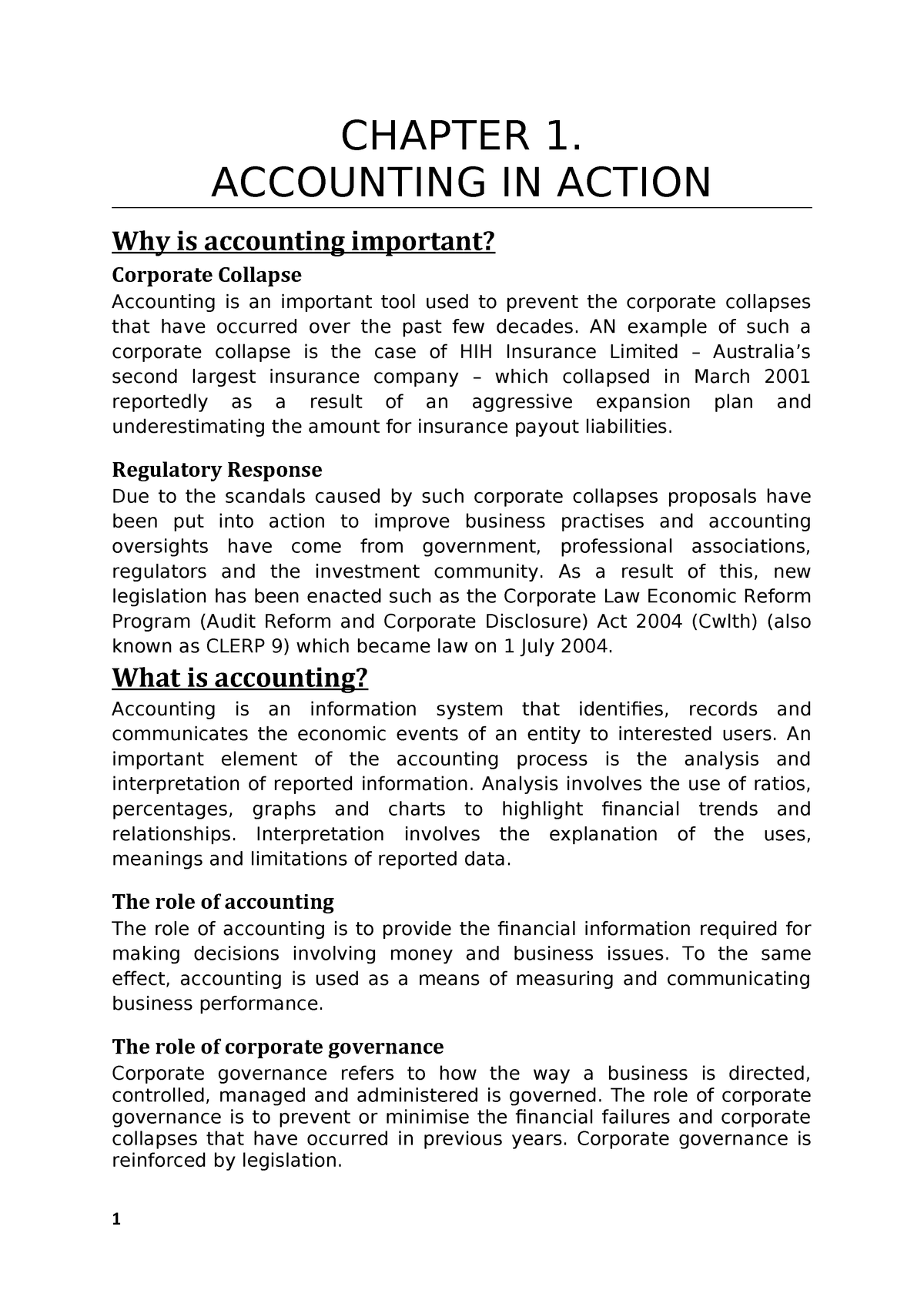 Chapter 1 Summary - Accounting for Decision Making - StuDocu