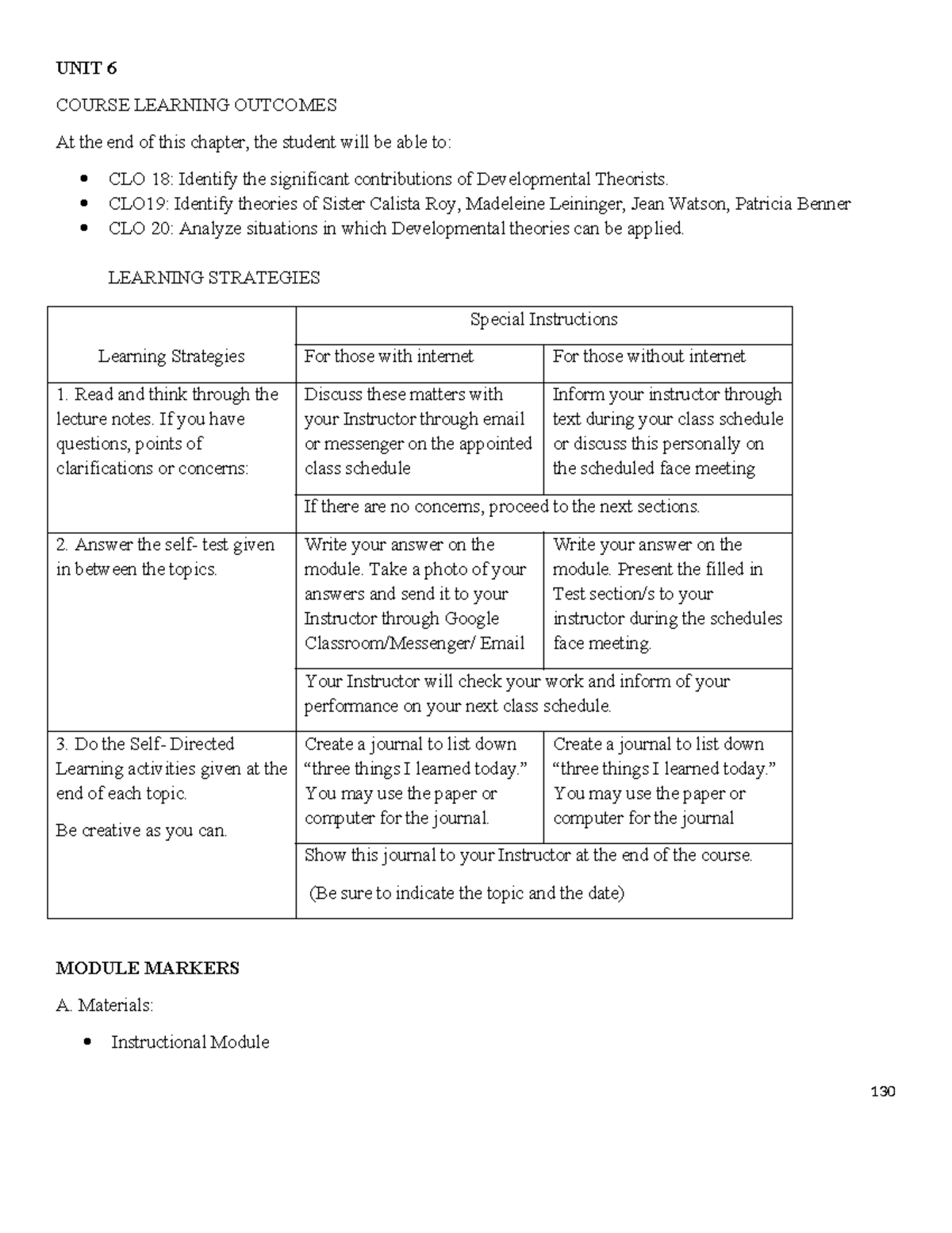 Topic-6 - NURSING - UNIT 6 COURSE LEARNING OUTCOMES At the end of this ...