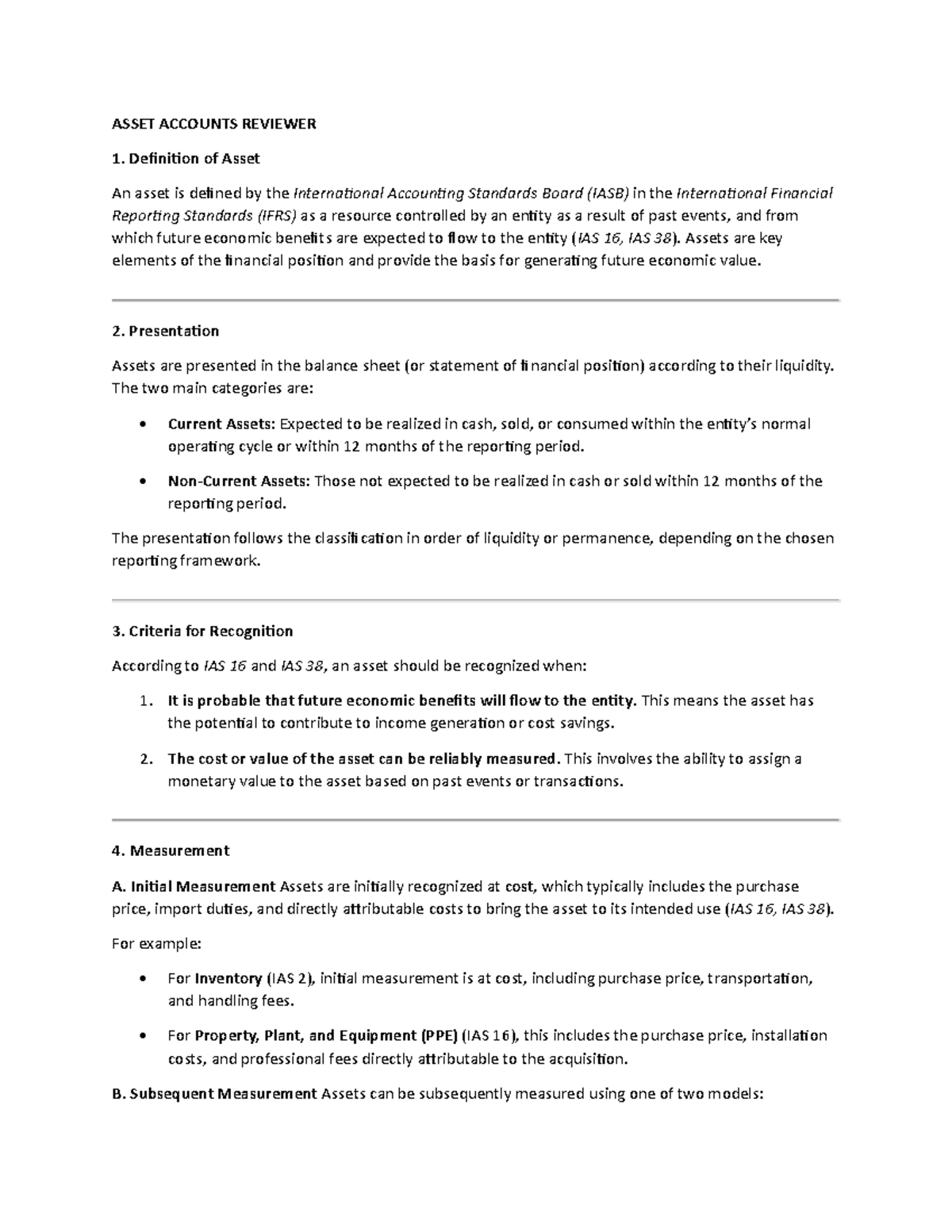 Asset Accounts Reviewer - ASSET ACCOUNTS REVIEWER Definition of Asset ...