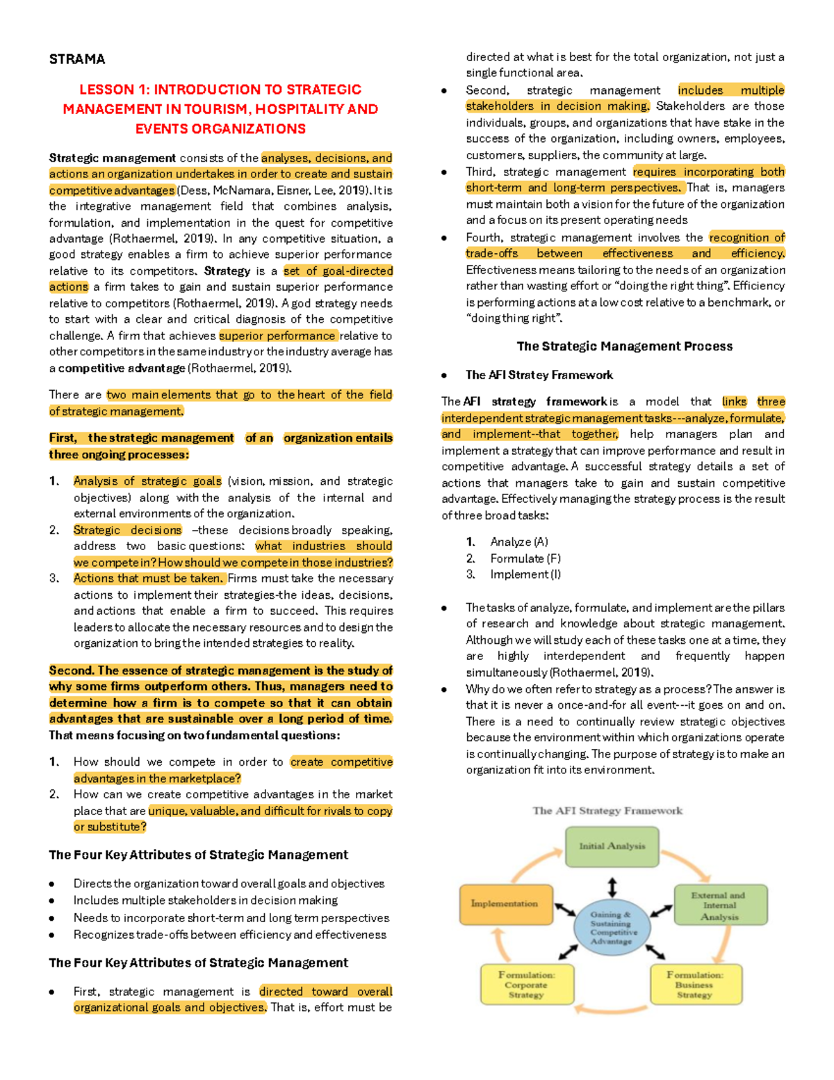 Strama Prelim - STRAMA LESSON 1: INTRODUCTION TO STRATEGIC MANAGEMENT ...