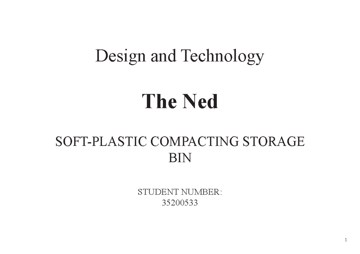 Soft plastic bin compression (3D print) - Design and Technology The Ned ...