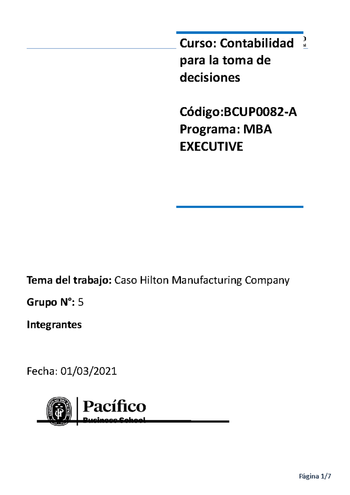 hilton manufacturing company case study