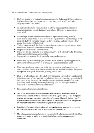 (2)WK 2 – Intercultural Communication – reading notes - WK 2 ...