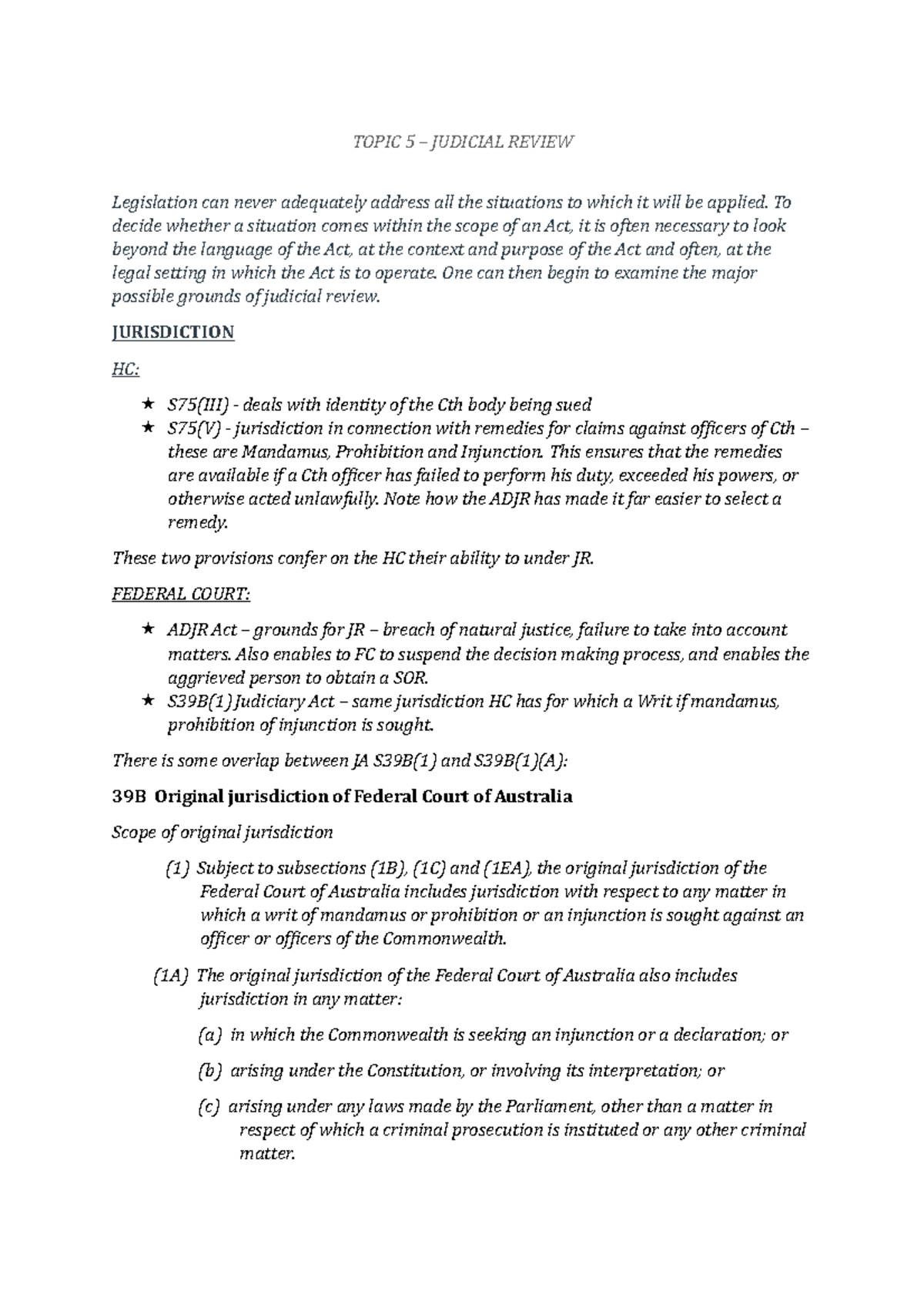 Lecture 5 Administrative Law TOPIC 5 JUDICIAL REVIEW Legislation   Thumb 1200 1698 