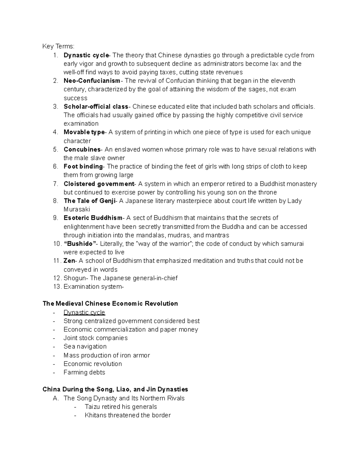 Hisotry of Civil-Chapter 12 States and Cuktures in East Asia - Key ...