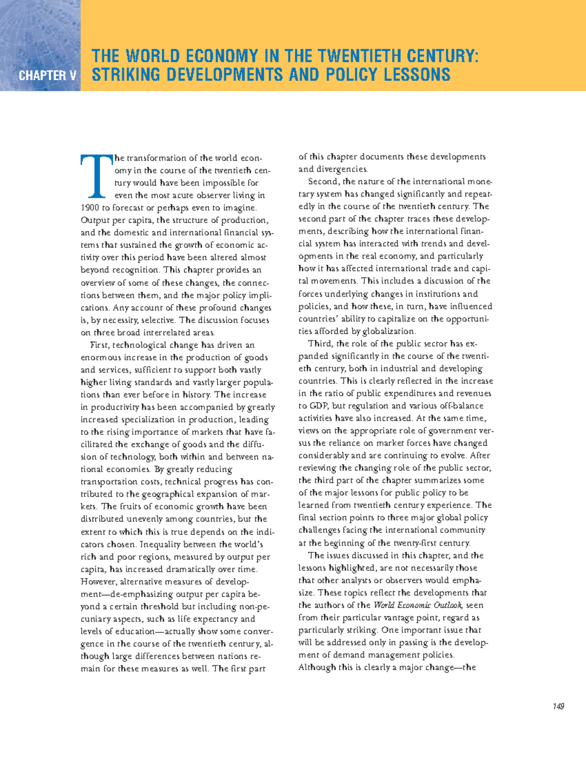 Chapter 5pdf - T he transformation of the world econ- omy in the course ...