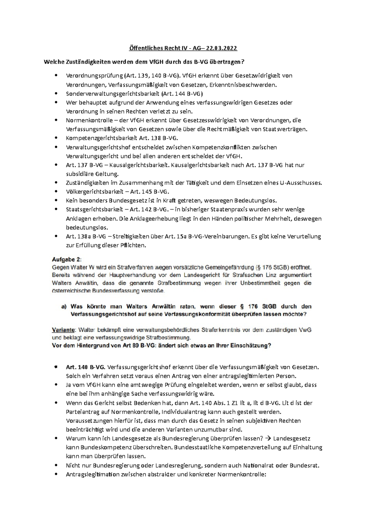 Öffentliches Recht IV zusammenfassung Öffentliches Recht IV AG 22