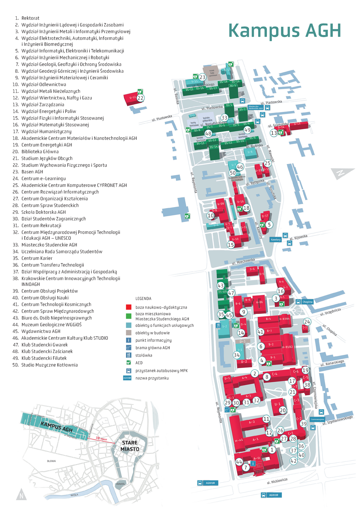 Mapa Kampusu AGH 2022 07 - 1 2ł Inżynierii Lądowej I Gospodarki ...