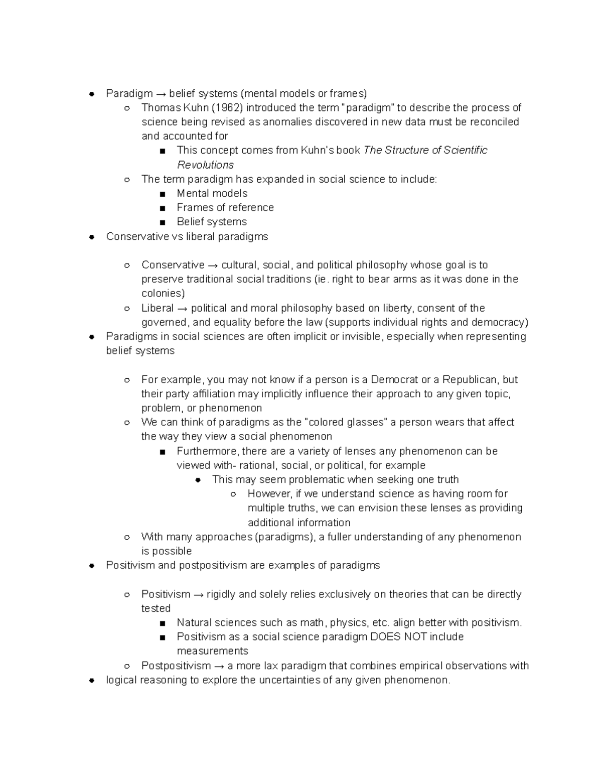 Chapter 3 The Research Process - Paradigm → belief systems (mental ...