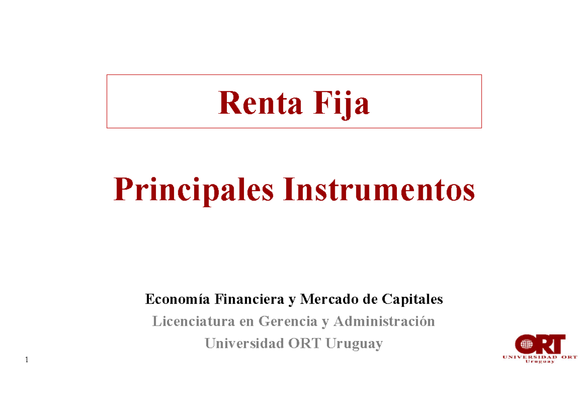 13 - RF - Clase 3 - Instrumentos de Renta Fija v2024 - Renta Fija ...