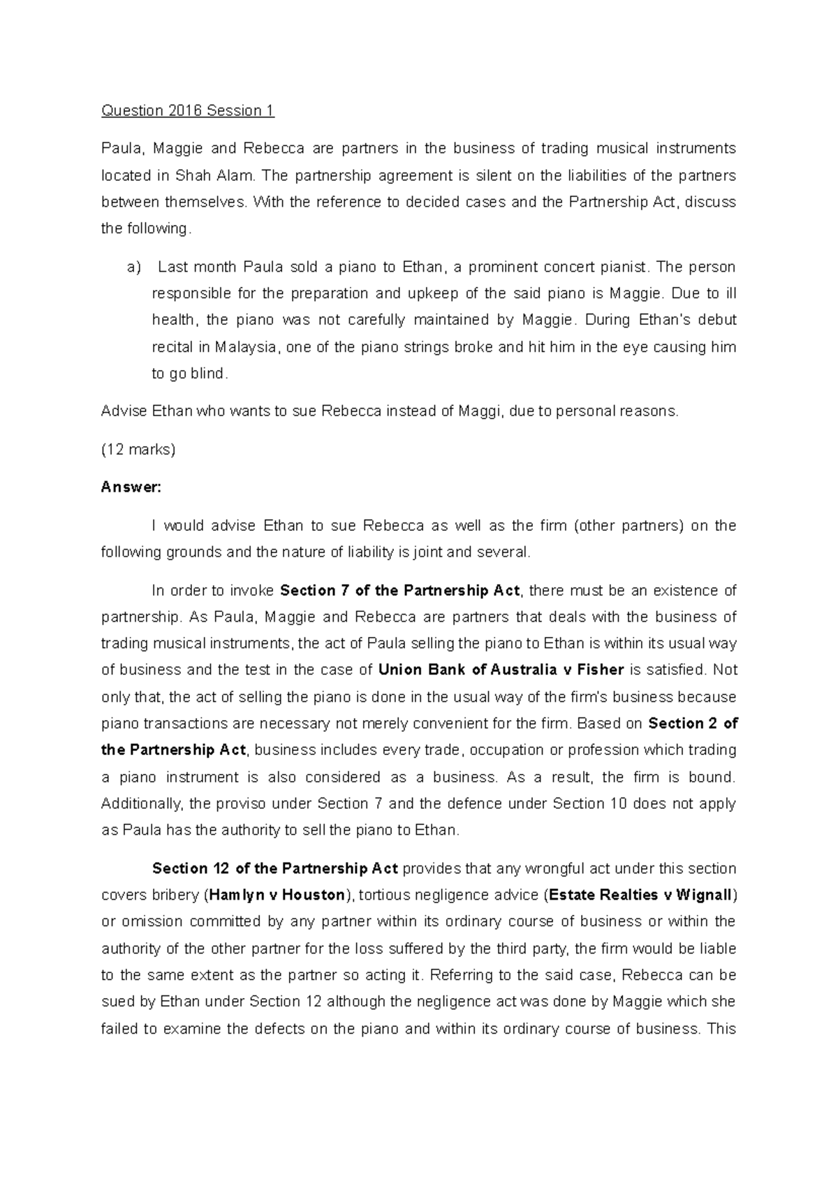Self Tuto (LAW604) - Just a sample answer and with guide for pbq ...