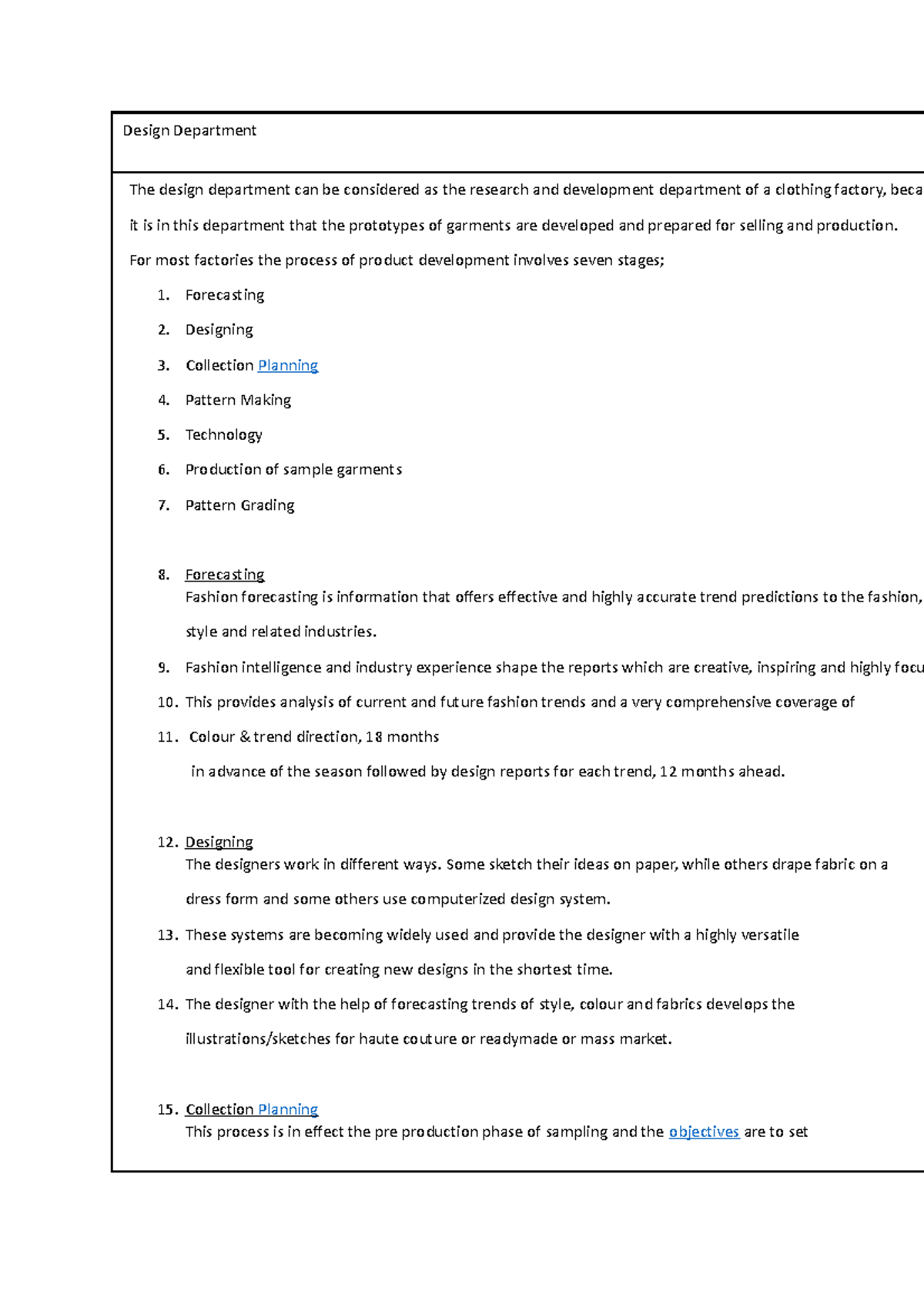 Unit2 word - Design Department The design department can be considered ...