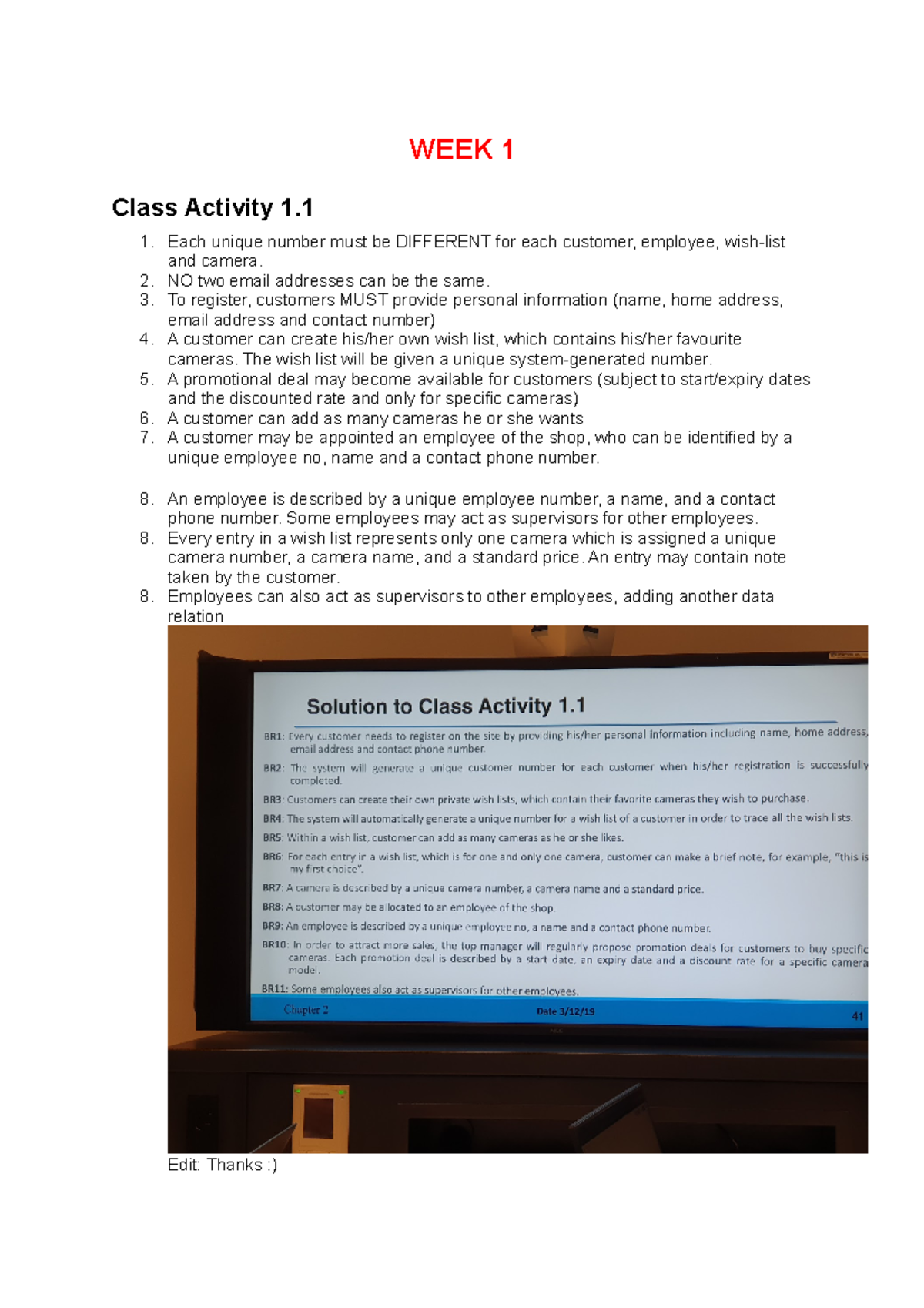 Database Fundamentals Tutorial Activities - WEEK 1 Class Activity 1 1 ...