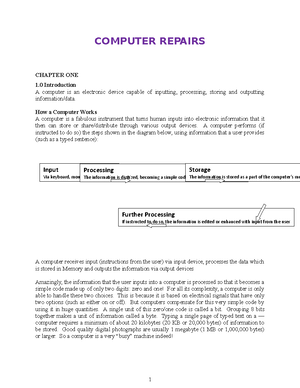 Computer Repair and Maintenance notes - IT DEPARTMENT CONTENT FOR ...