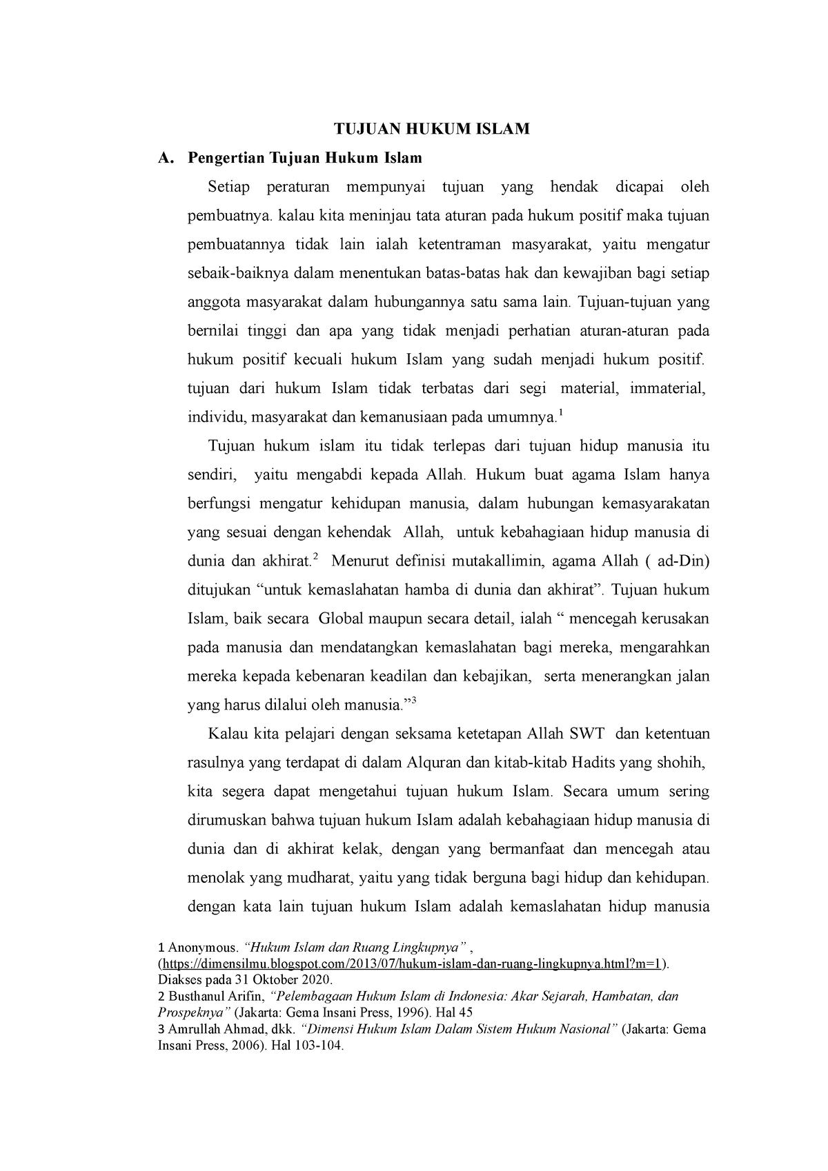 contoh essay filsafat hukum islam