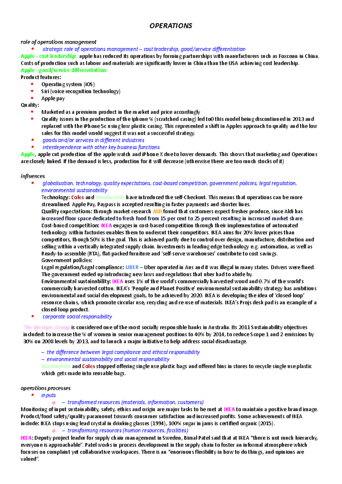 case study of operation management