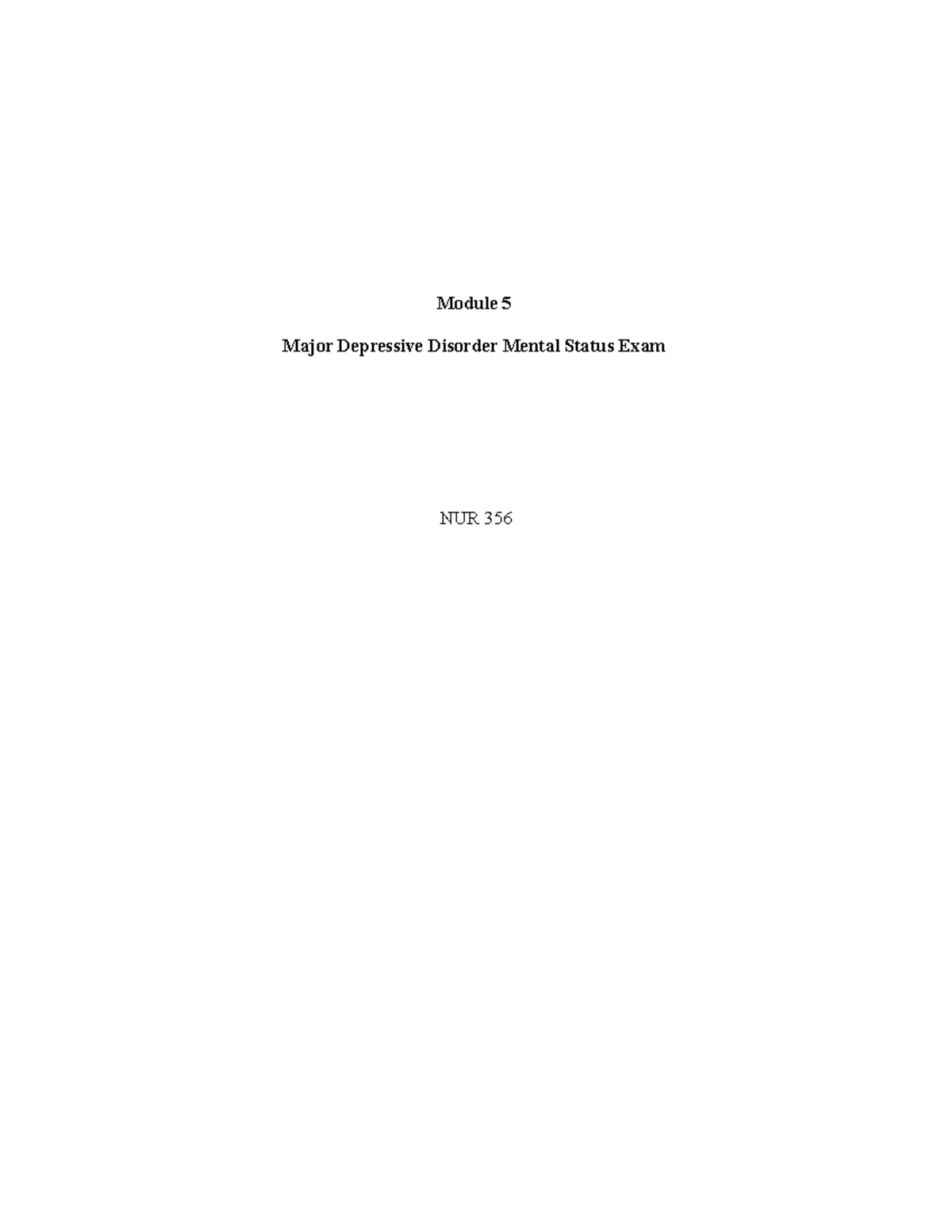 Mdd mse - mental health major depressive disorder mental status exam ...