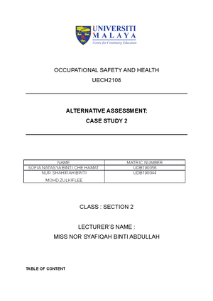 contoh assignment osha