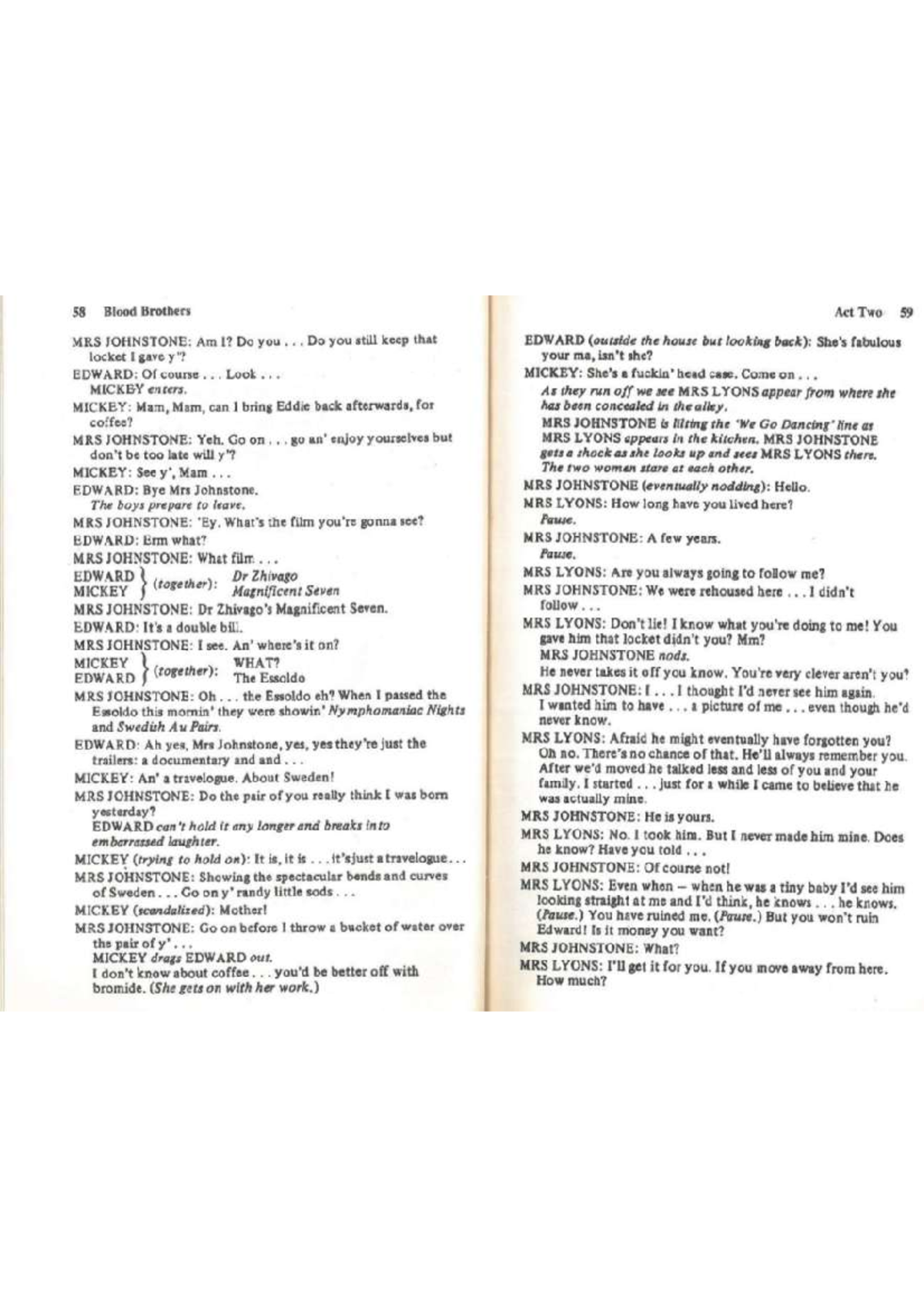 BLOOD BROTHERS ACT TWO Studocu