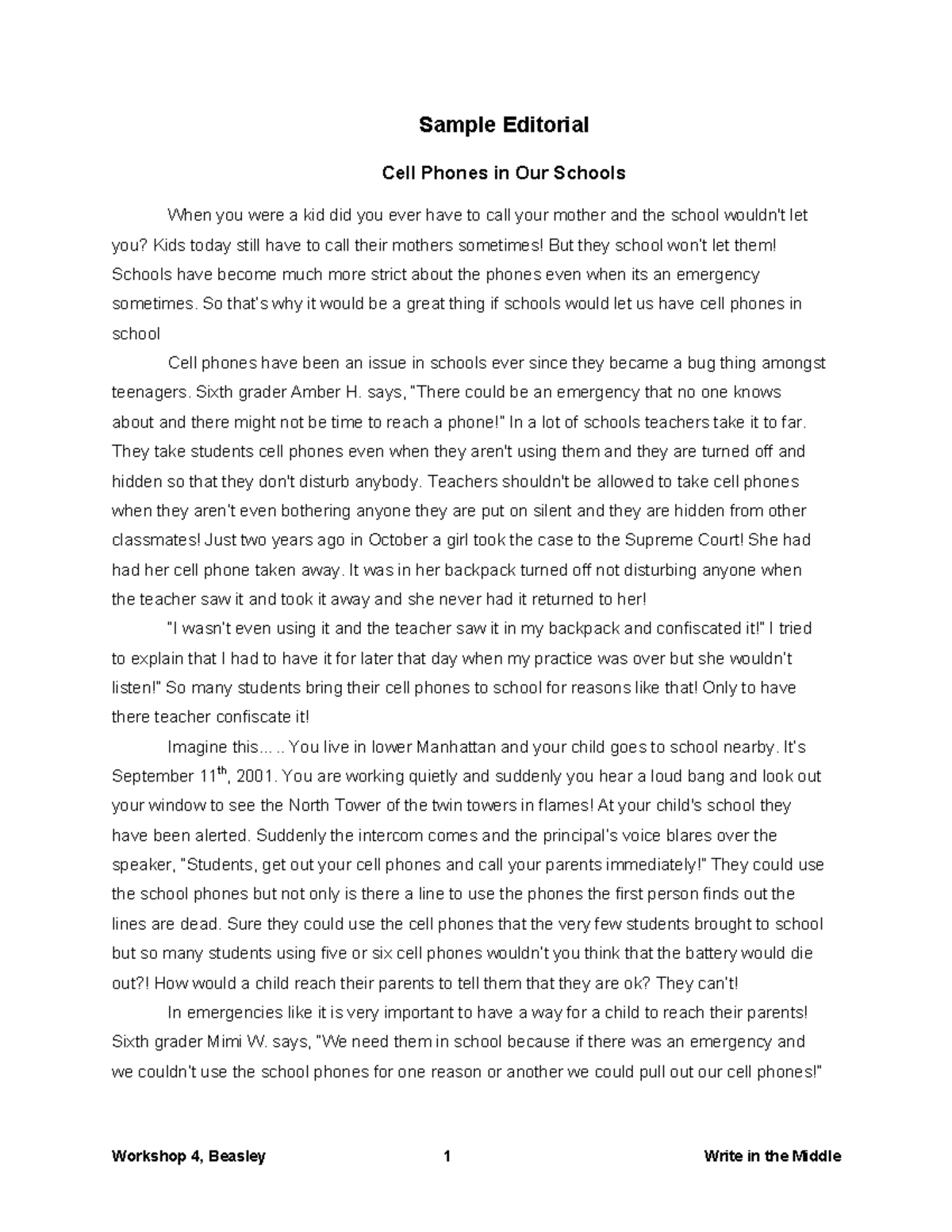 Write middle persuasive writing jenny beasley student cell schools ...