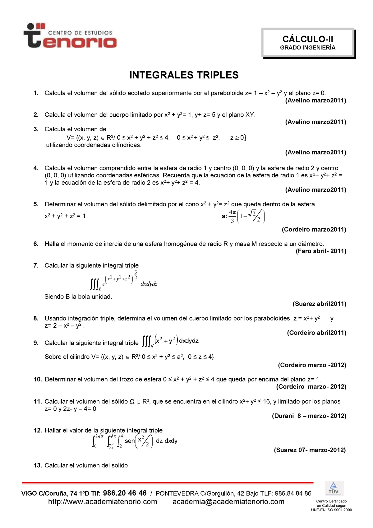 Bol Examenees Triples Vigo C Coruna 74 1ºd Tlf 986 46 46 Pontevedra C Gorgullon 42 Studocu