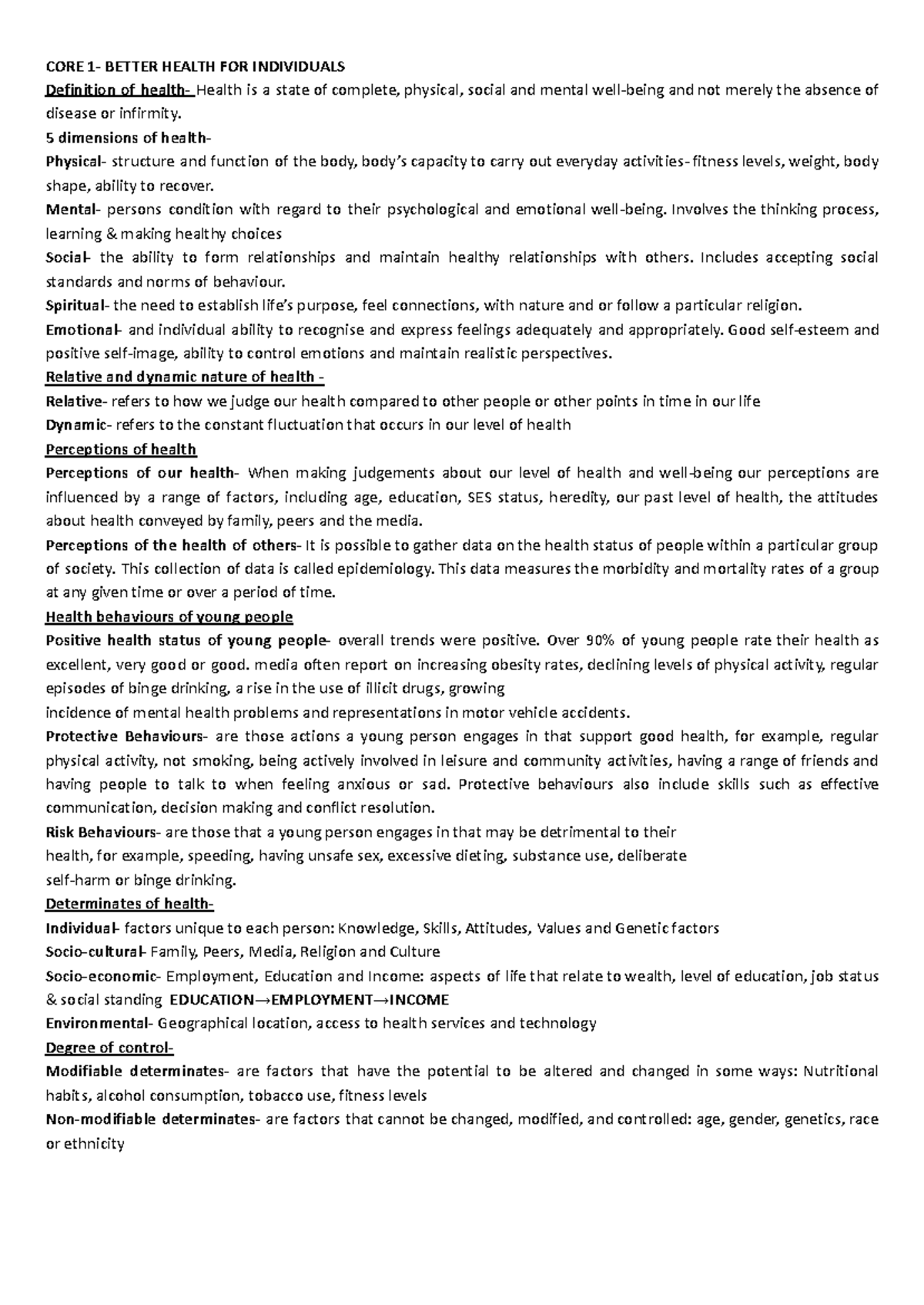 pdhpe-study-notes-core-1-better-health-for-individuals-core-1