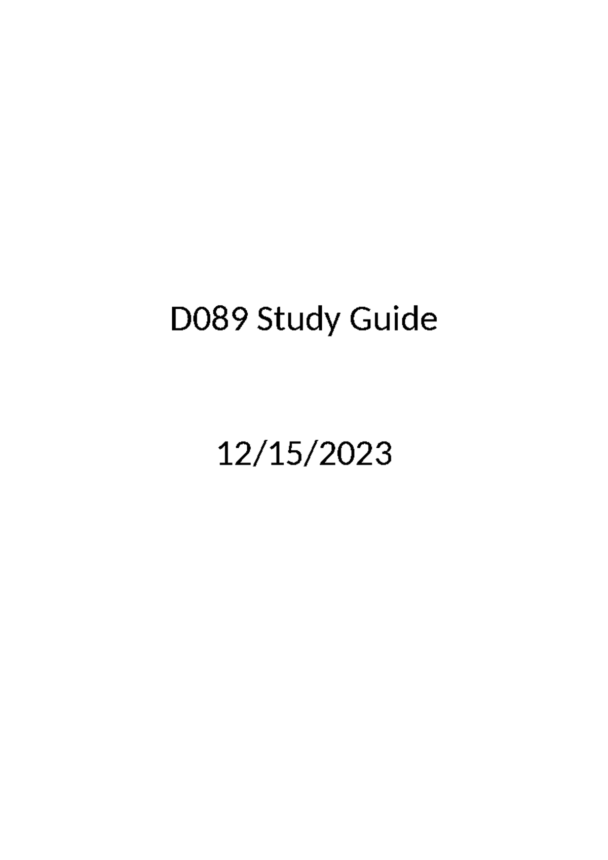 D089 principle of economics - D089 Study Guide 12/15/ Course: D Title ...