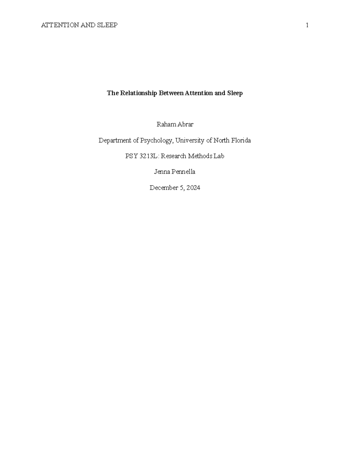 Individual Paper - fwqefewqf - The Relationship Between Attention and ...