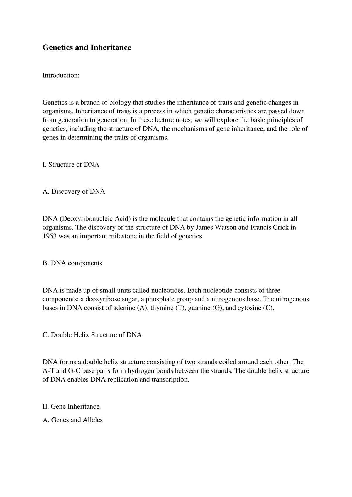 Genetics And Inheritance - Genetics And Inheritance Introduction ...