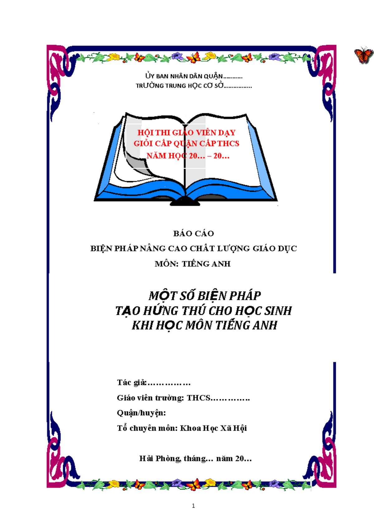 Sang kien mot so bien phap tao hung thu cho hoc sinh khi hoc tieng anh ...