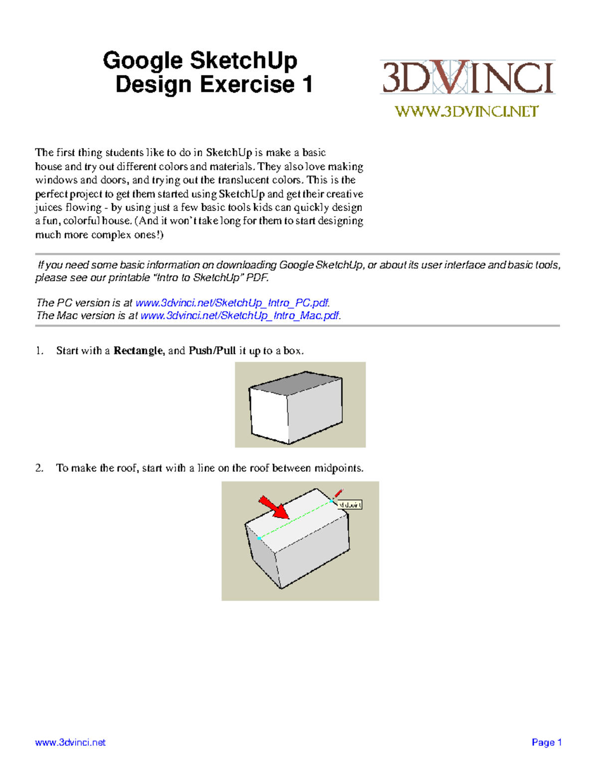 google sketchup assignment pdf