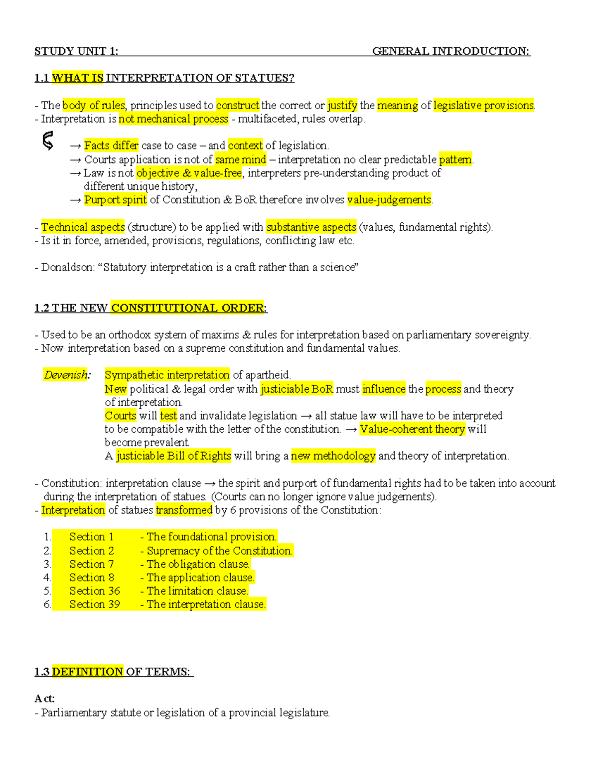IOS2601-1-7 - Notes - STUDY UNIT 1: GENERAL INTRODUCTION: 1 WHAT IS ...