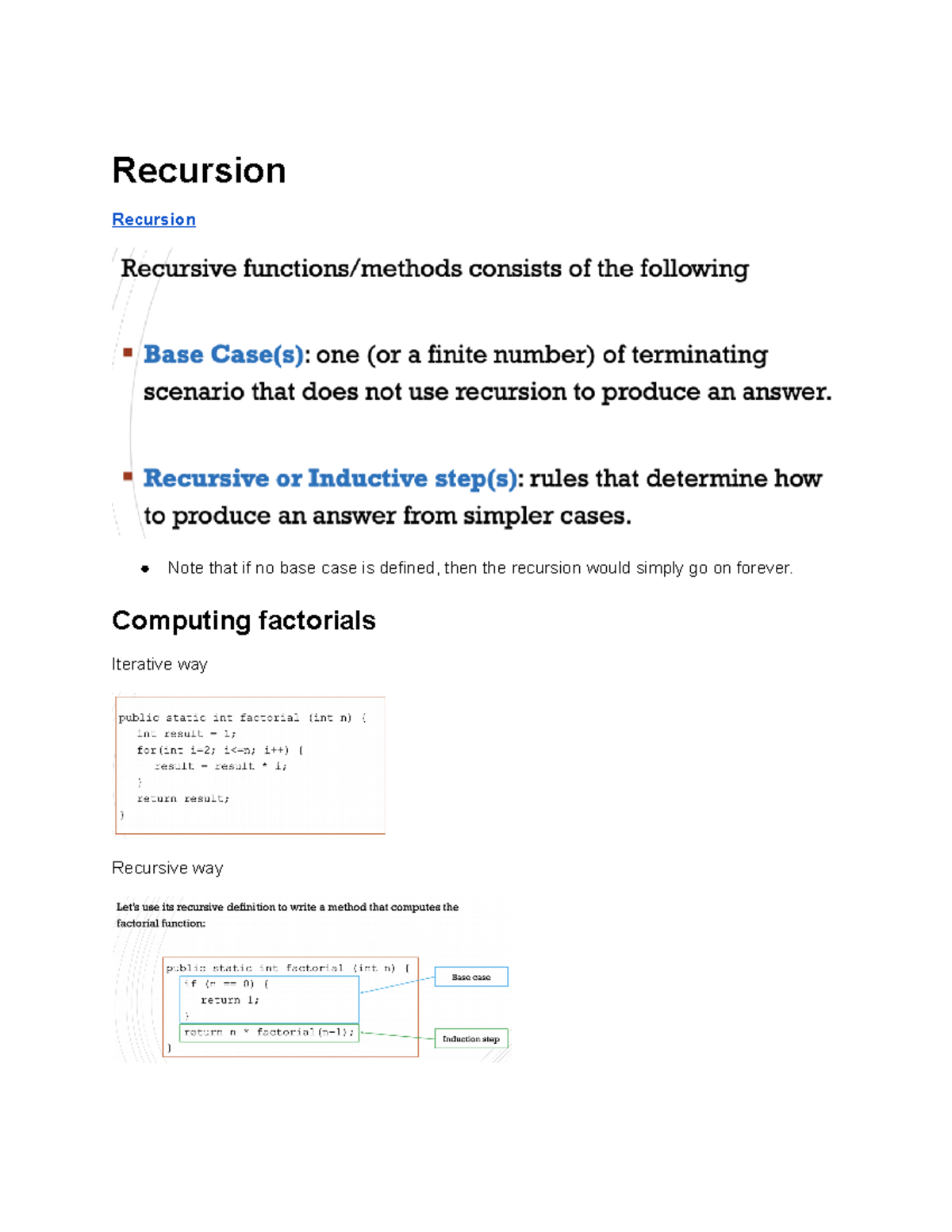 Recursion - Dr. Jain - Recursion Recursion Recursive Consists Of The ...