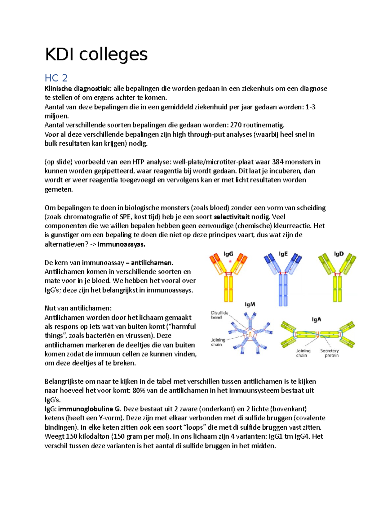 KDI Colleges - KDI Colleges HC 2 Klinische Diagnostiek: Alle Bepalingen ...