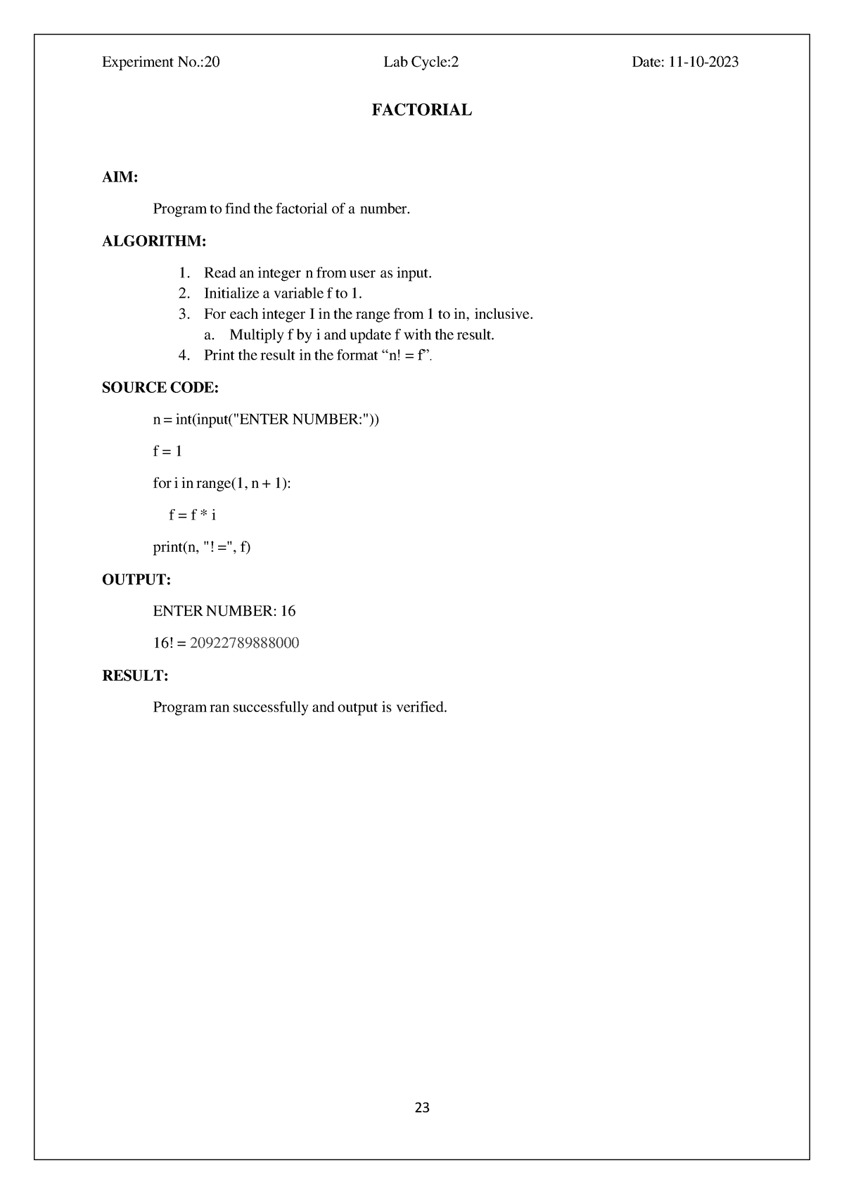 python-lab-record-factorial-aim-program-to-find-the-factorial-of-a