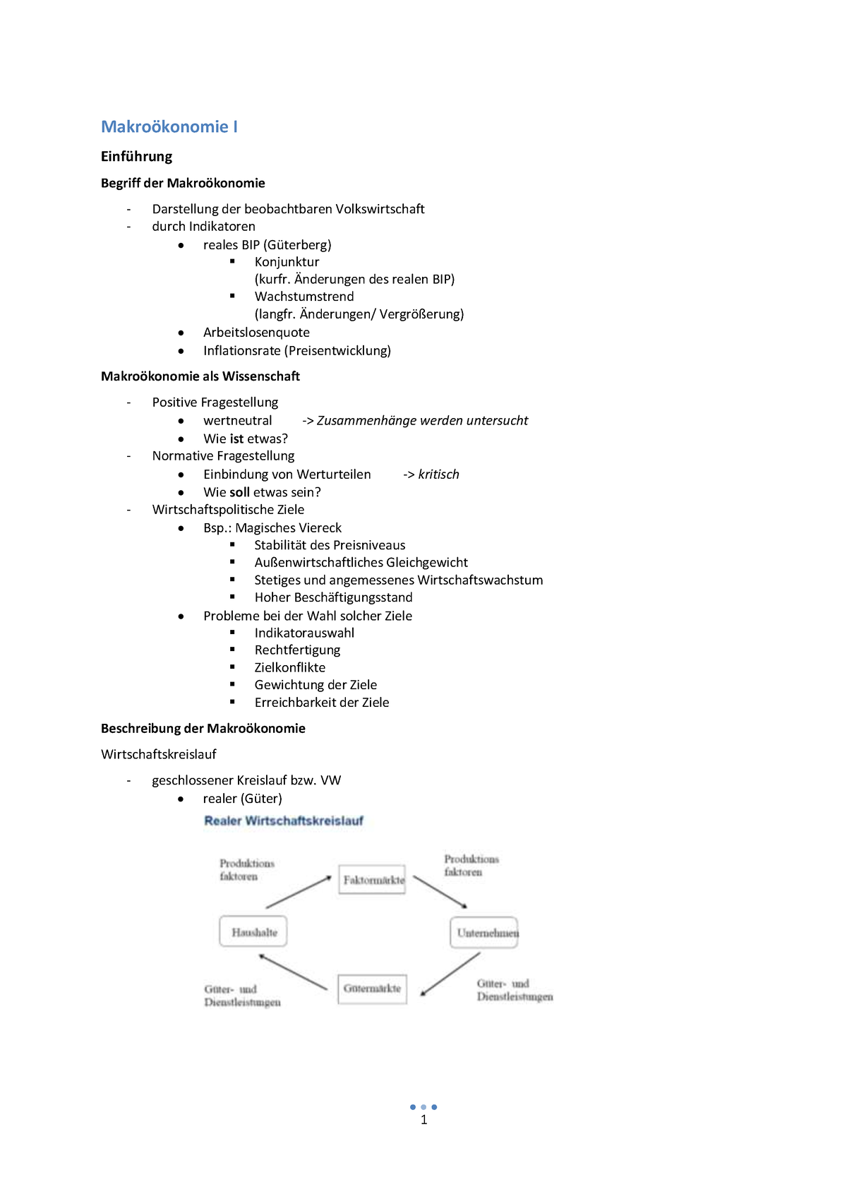 Makroökonomie-I-Zusammenfassung - Makroˆkonomie I Einf ̧hrung Begriff ...