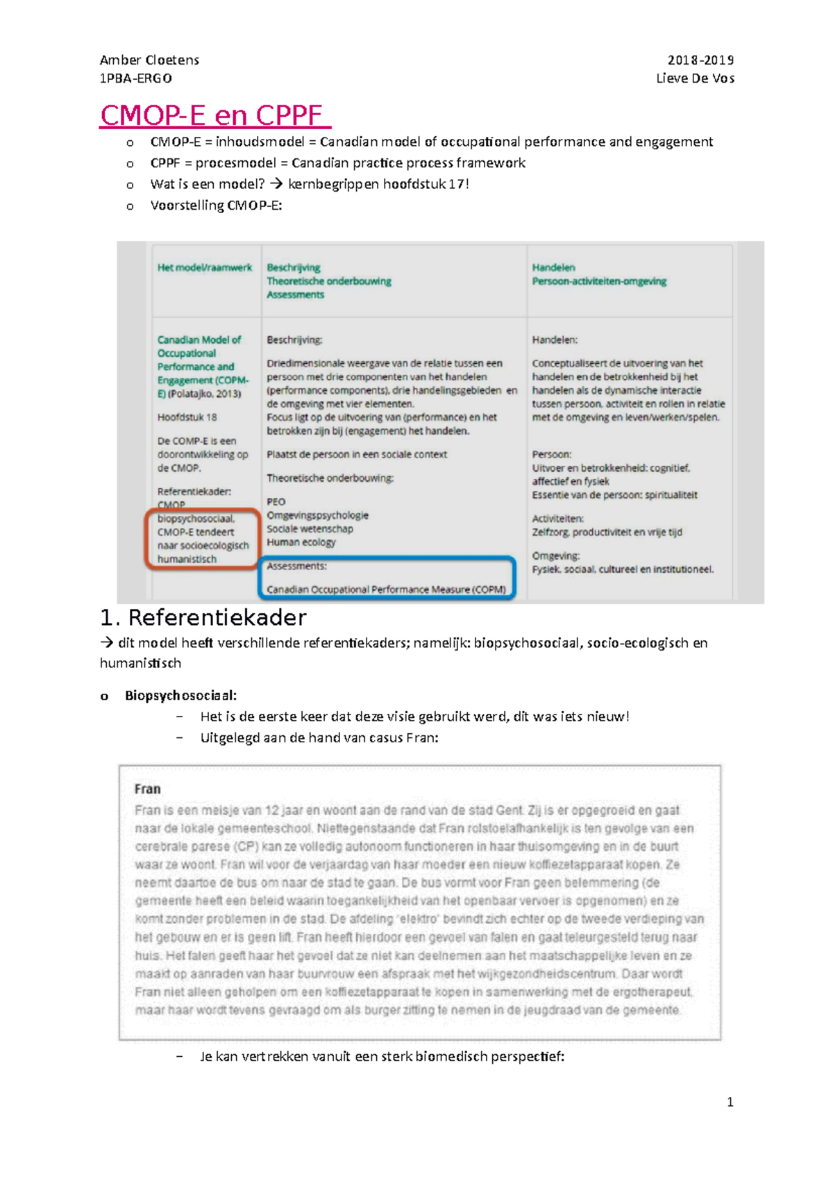 CMOP-E SCHEMA - Professioneel redeneren - Stuvia US