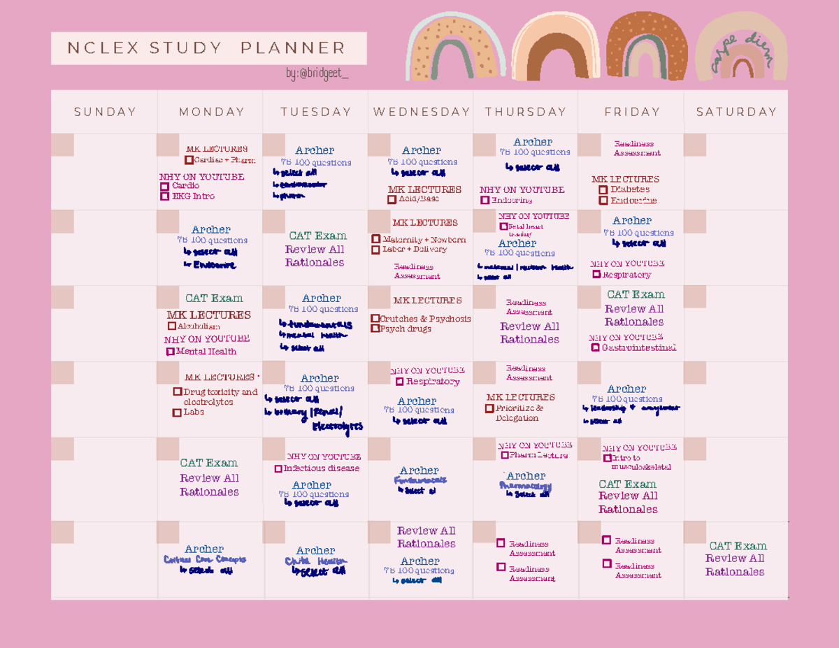 Nclex Study Calendar - Hgjhggygu - ³ È z ( ç x z ( ç Á È 0 ³ ( ç á 0 ...