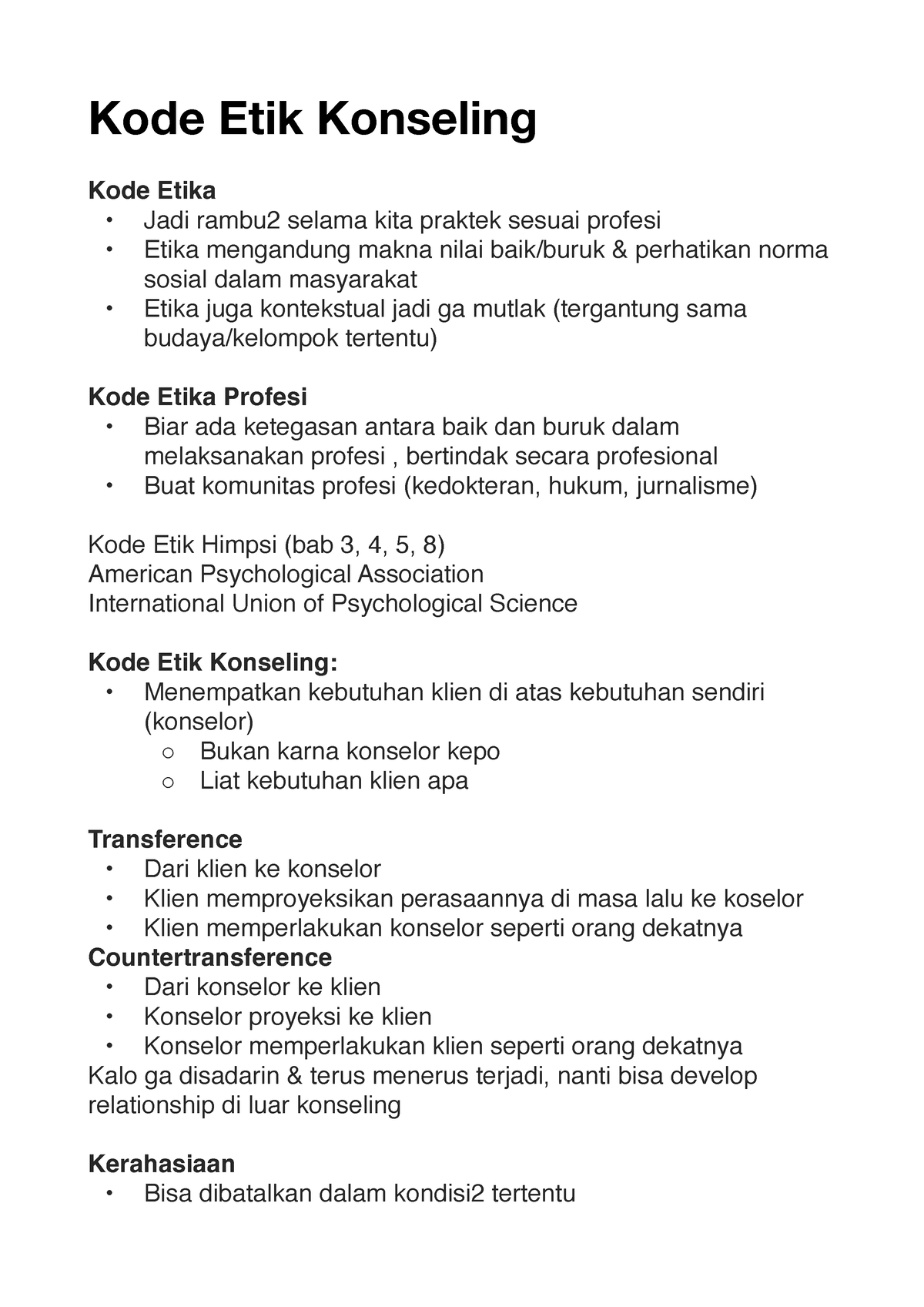 Kode Etik Konseling - Kode Etik Konseling Kode Etika - Jadi Rambu2 ...