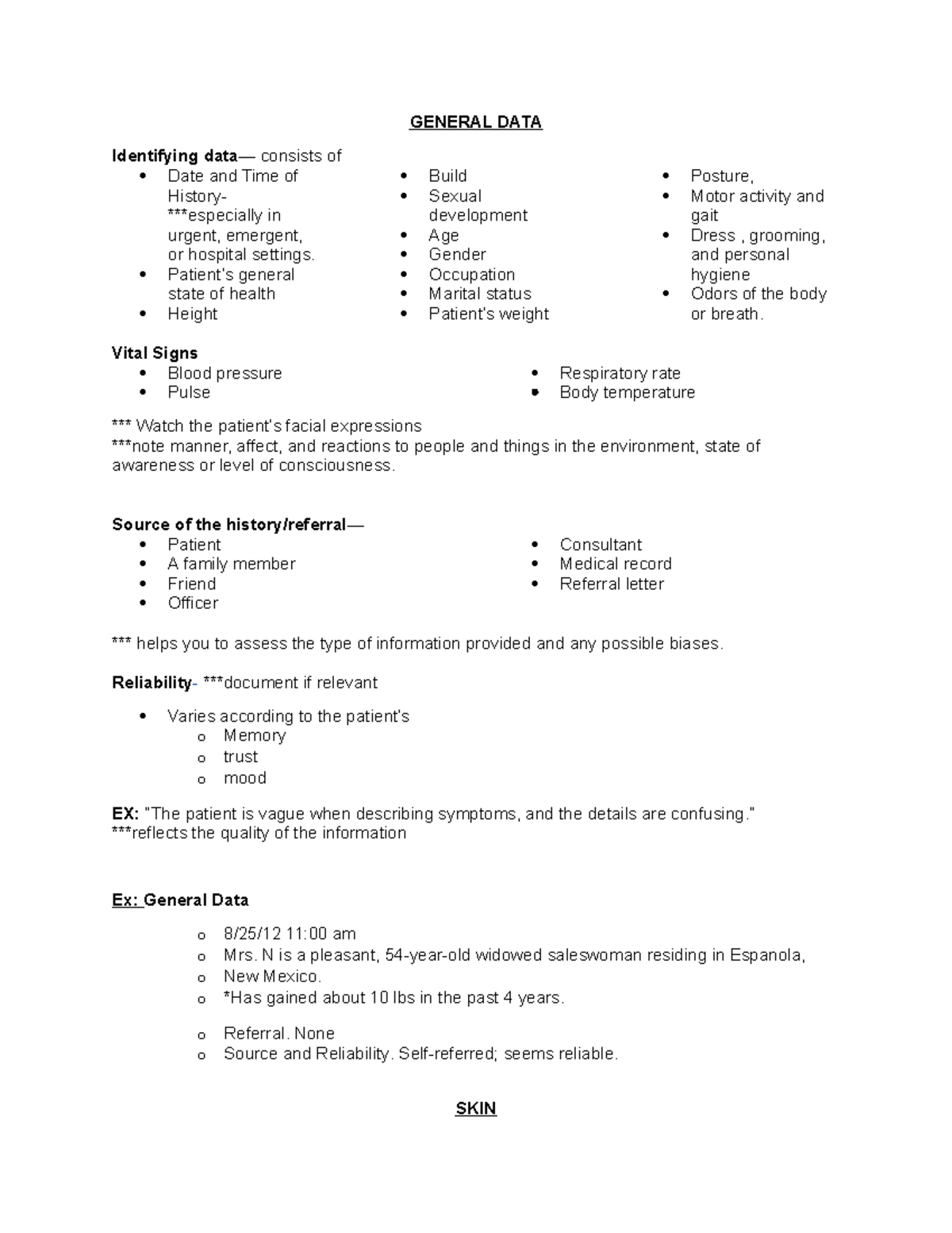 General DATA - Lecture notes 1 - GENERAL DATA Identifying data ...