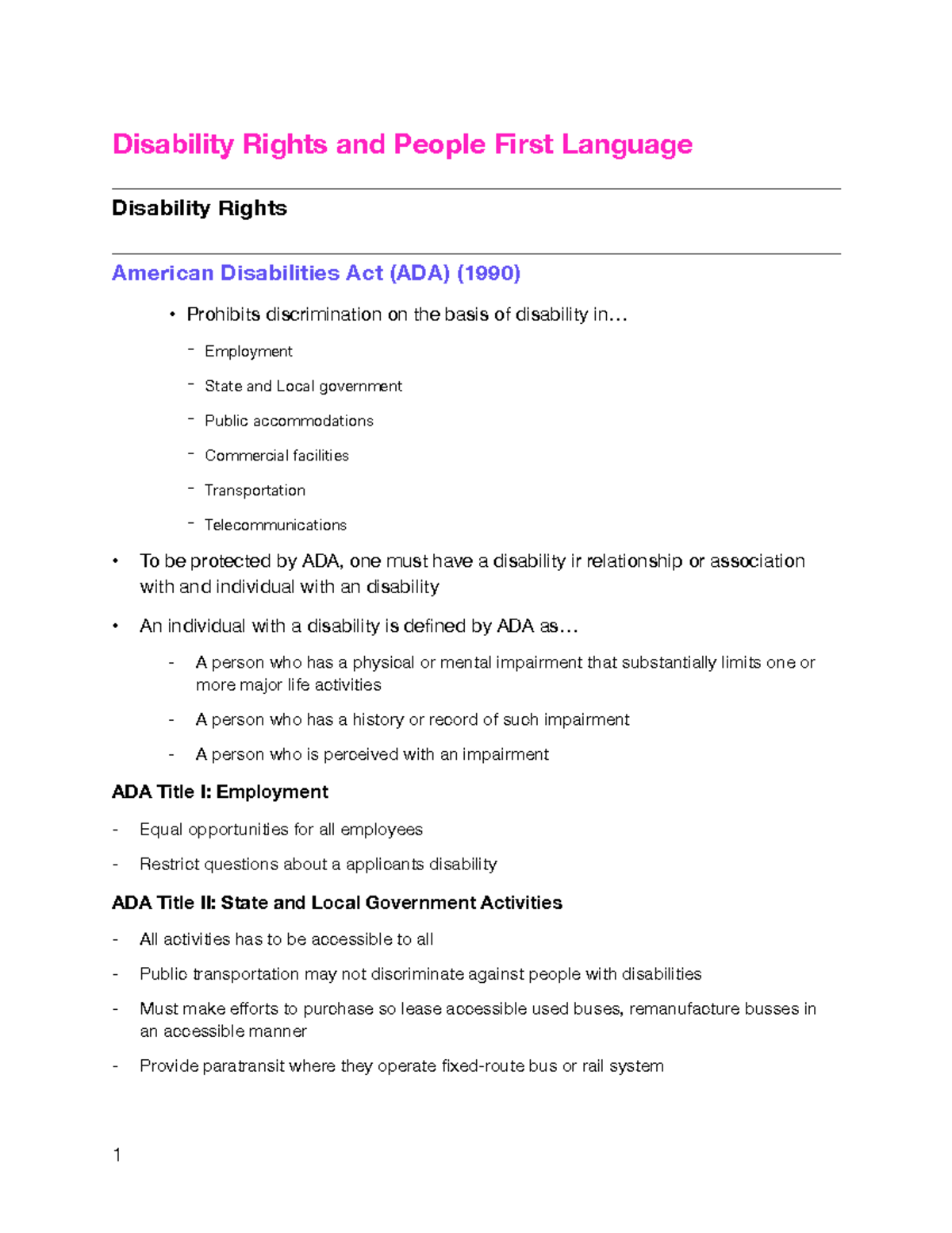 Disability Rights and People First Language CD - Disability Rights and ...
