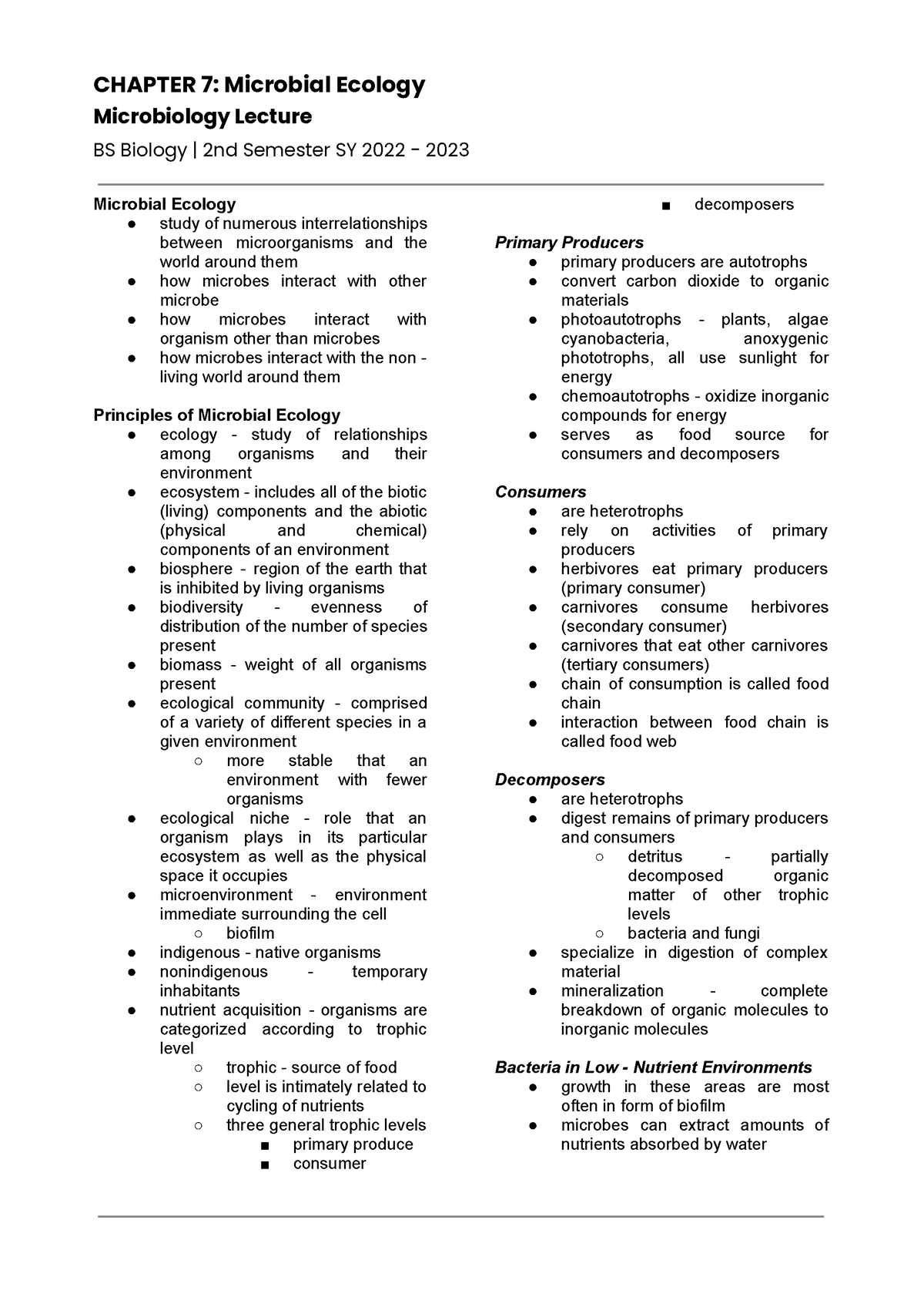 Chapter 8 Microbiology Lecture - Microbiology Lecture BS Biology | 2nd ...