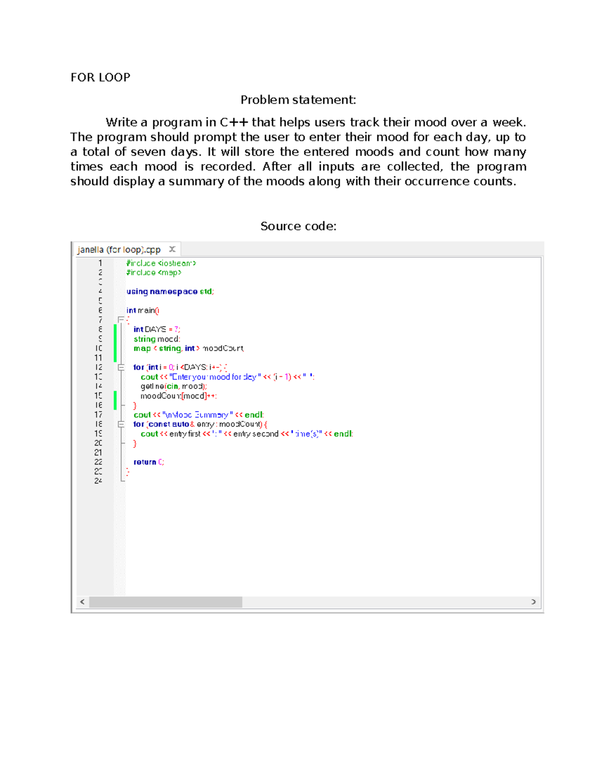 Loop lab exercise - REPETITION CONTROL STRUCTURE EXAMPLE - FOR LOOP ...